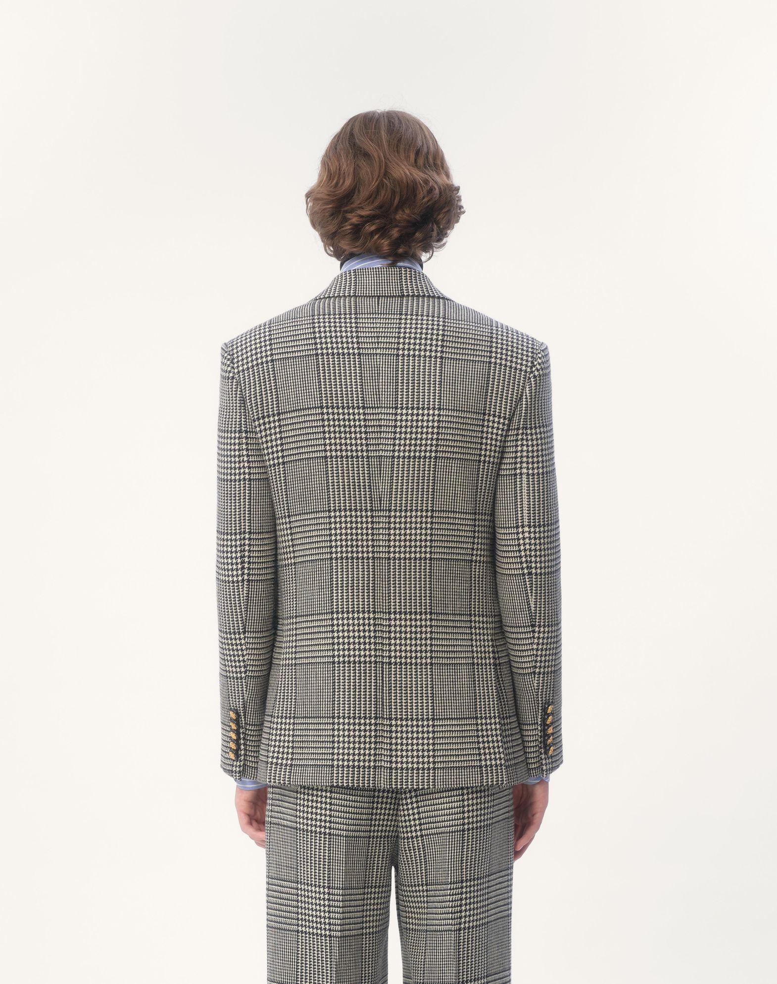 Single-Breasted Wool Jacket With Check Pattern On Houndstooth Product Image