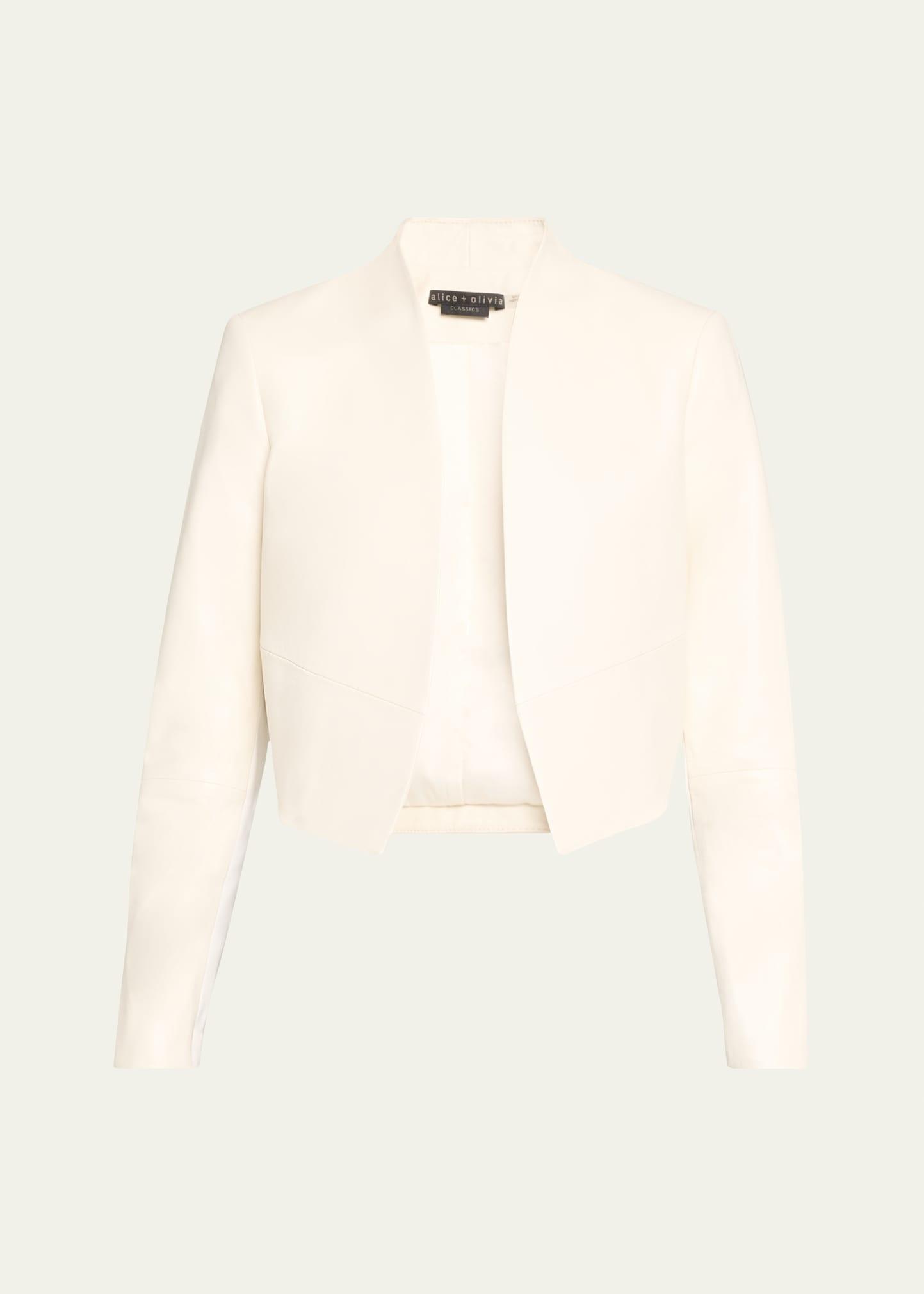 Harvey Draped Open-Front Leather Jacket Product Image