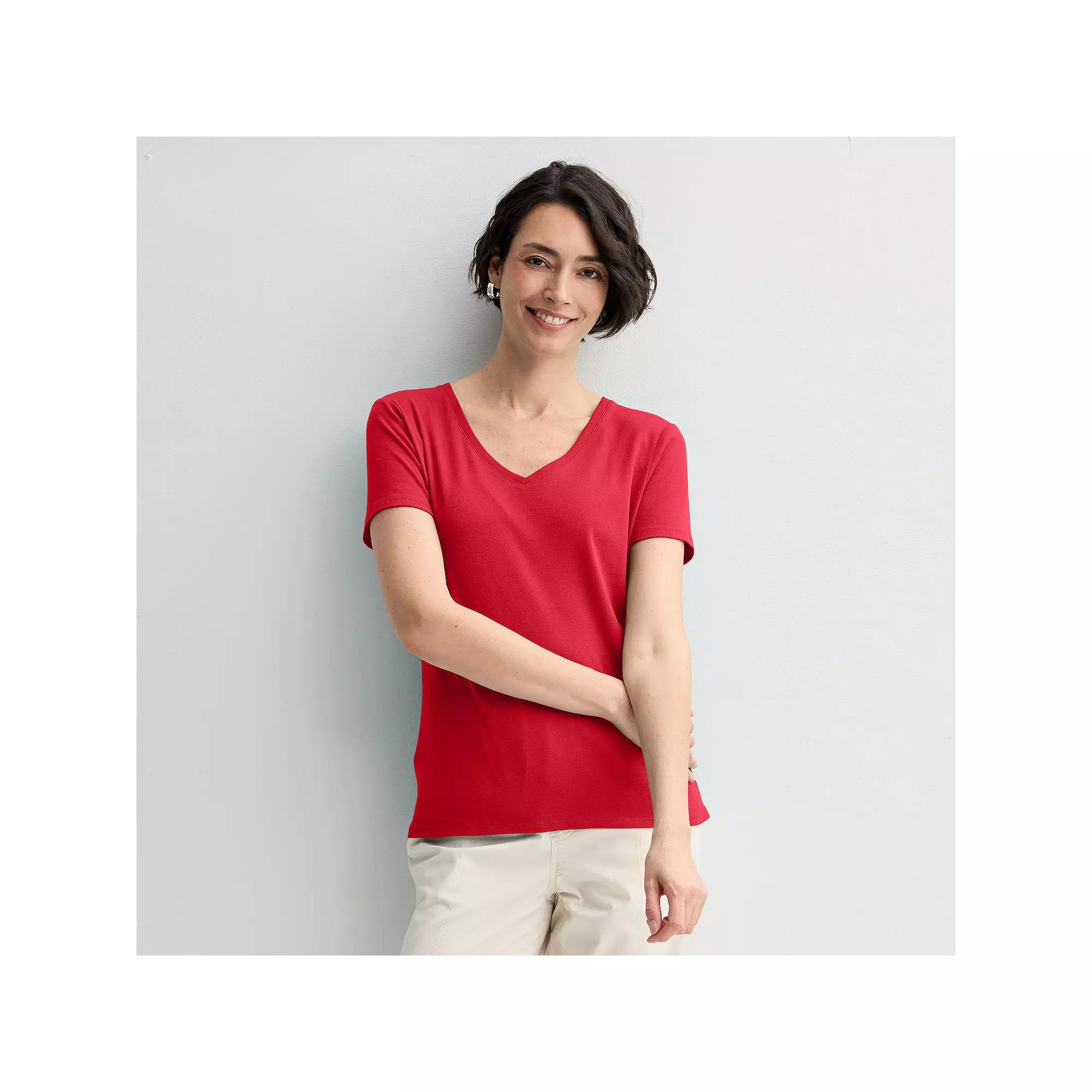 Women's Croft & Barrow® Essential V-Neck Tee,  Product Image