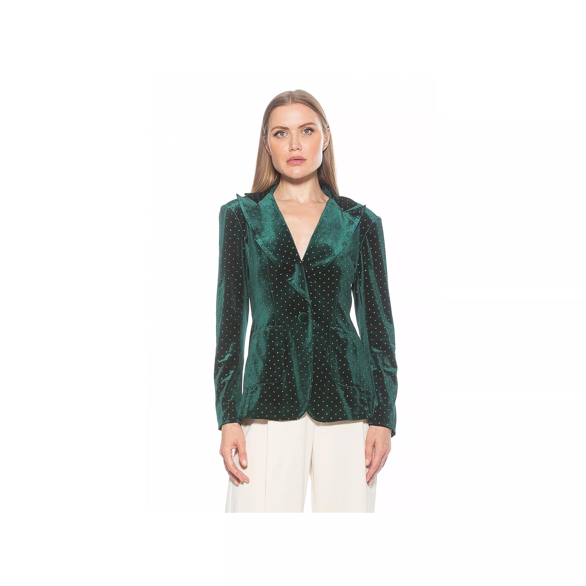 Women's ALEXIA ADMOR Kai Classic Long Sleeve Blazer With Pockets, Size: 8, Green Product Image