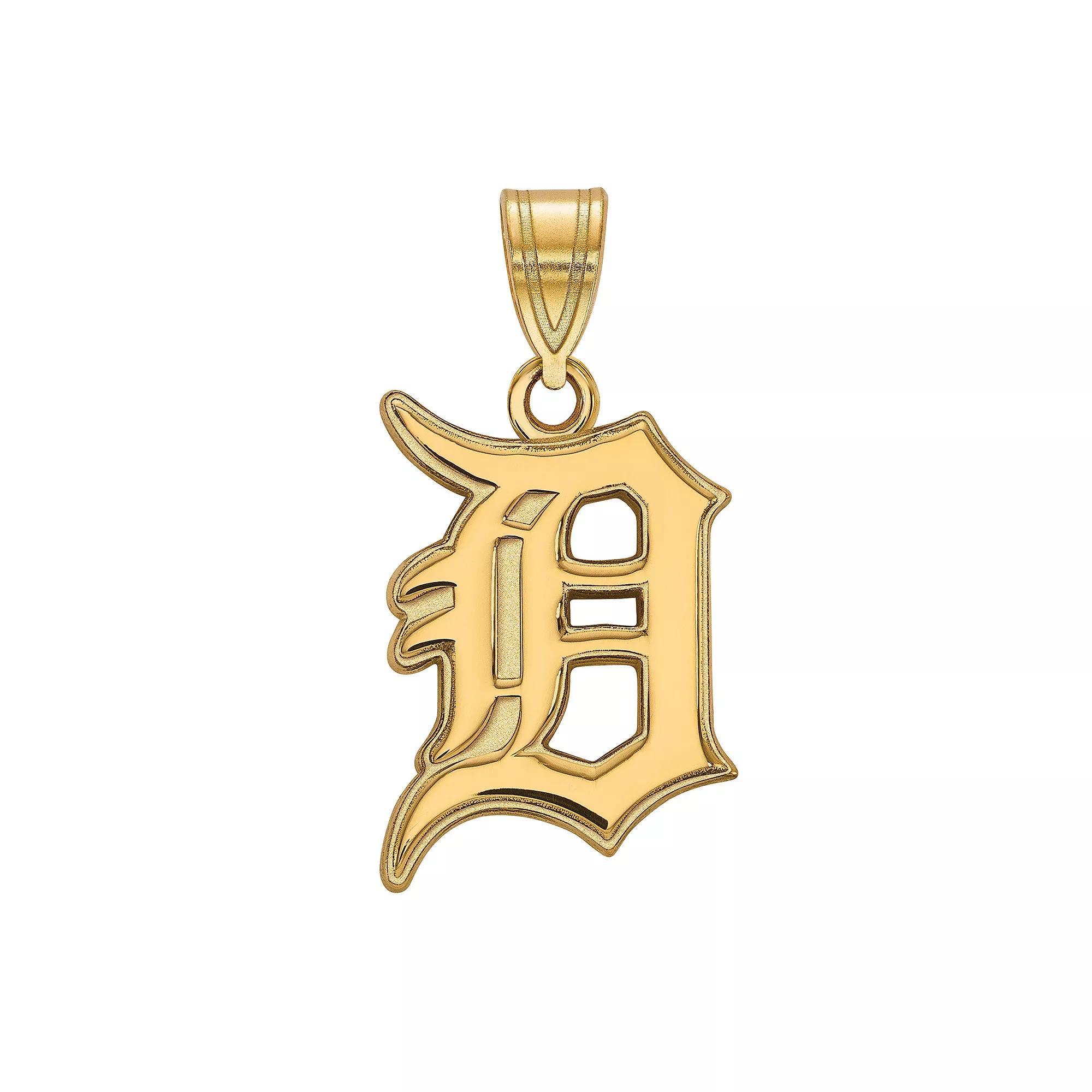 LogoArt Sterling Silver Detroit Tigers Large Pendant, Women's, Size: 25MM, Gold Tone Product Image