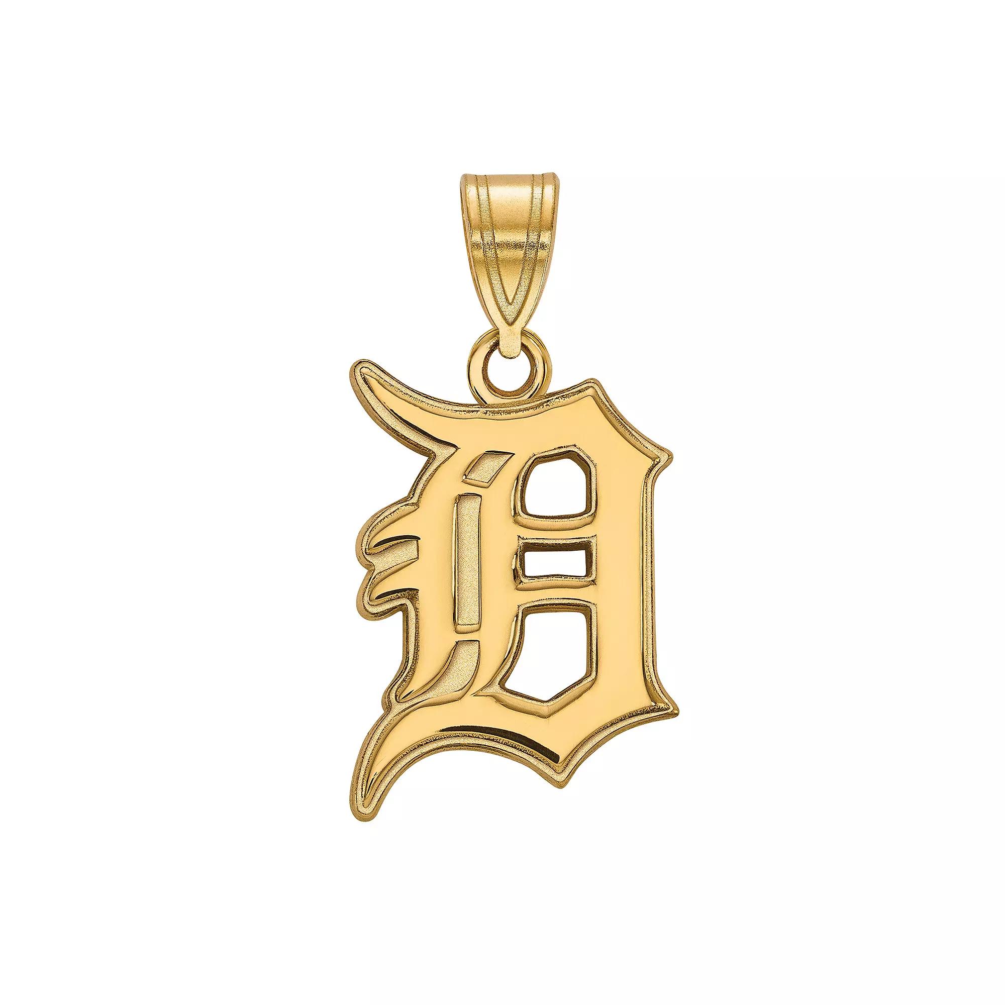 LogoArt Sterling Silver Detroit Tigers Large Pendant, Women's, Size: 25MM, Gold Tone Product Image