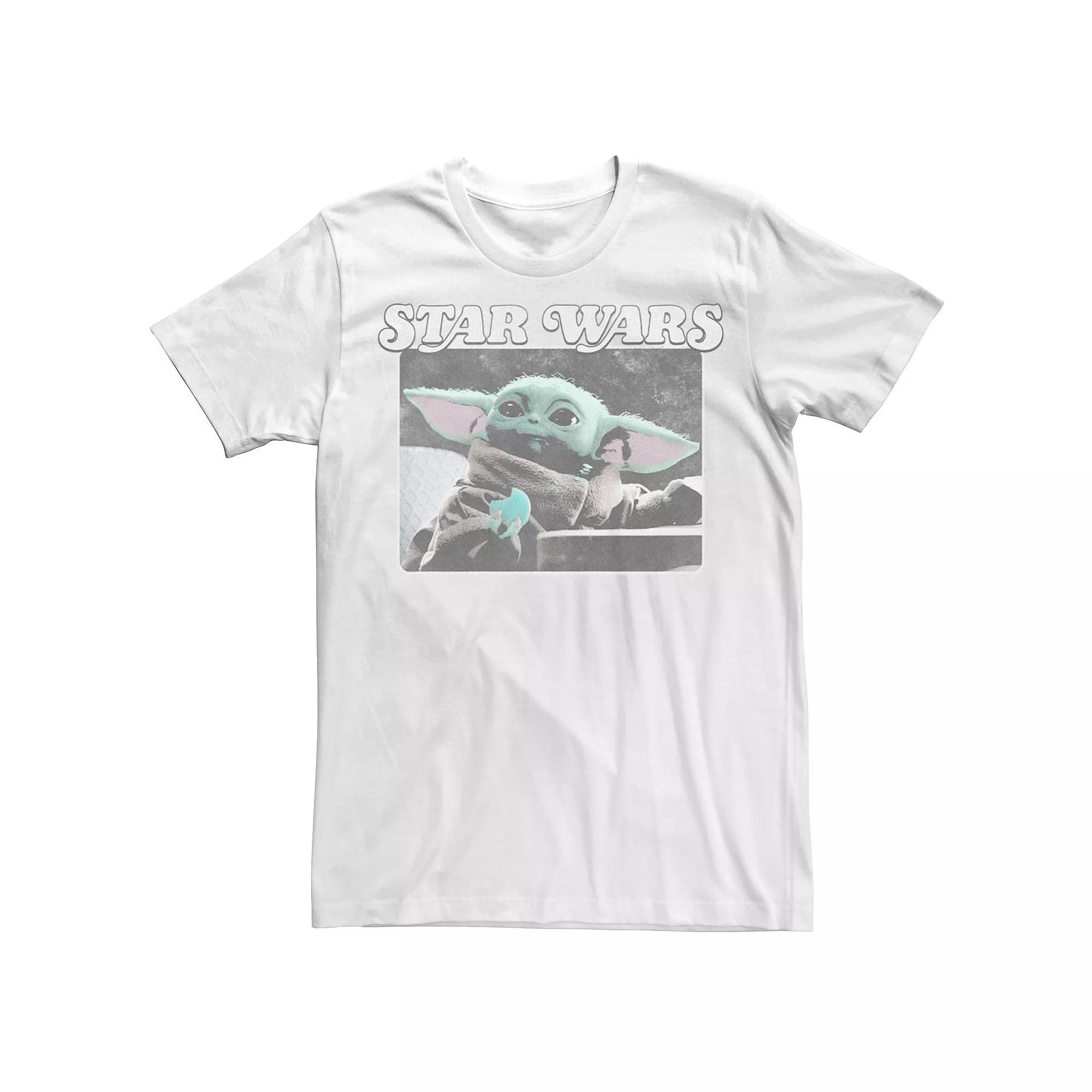 Men's Star Wars The Mandalorioan Grogu Cookie Child Poster Tee, Size: Large, White Product Image