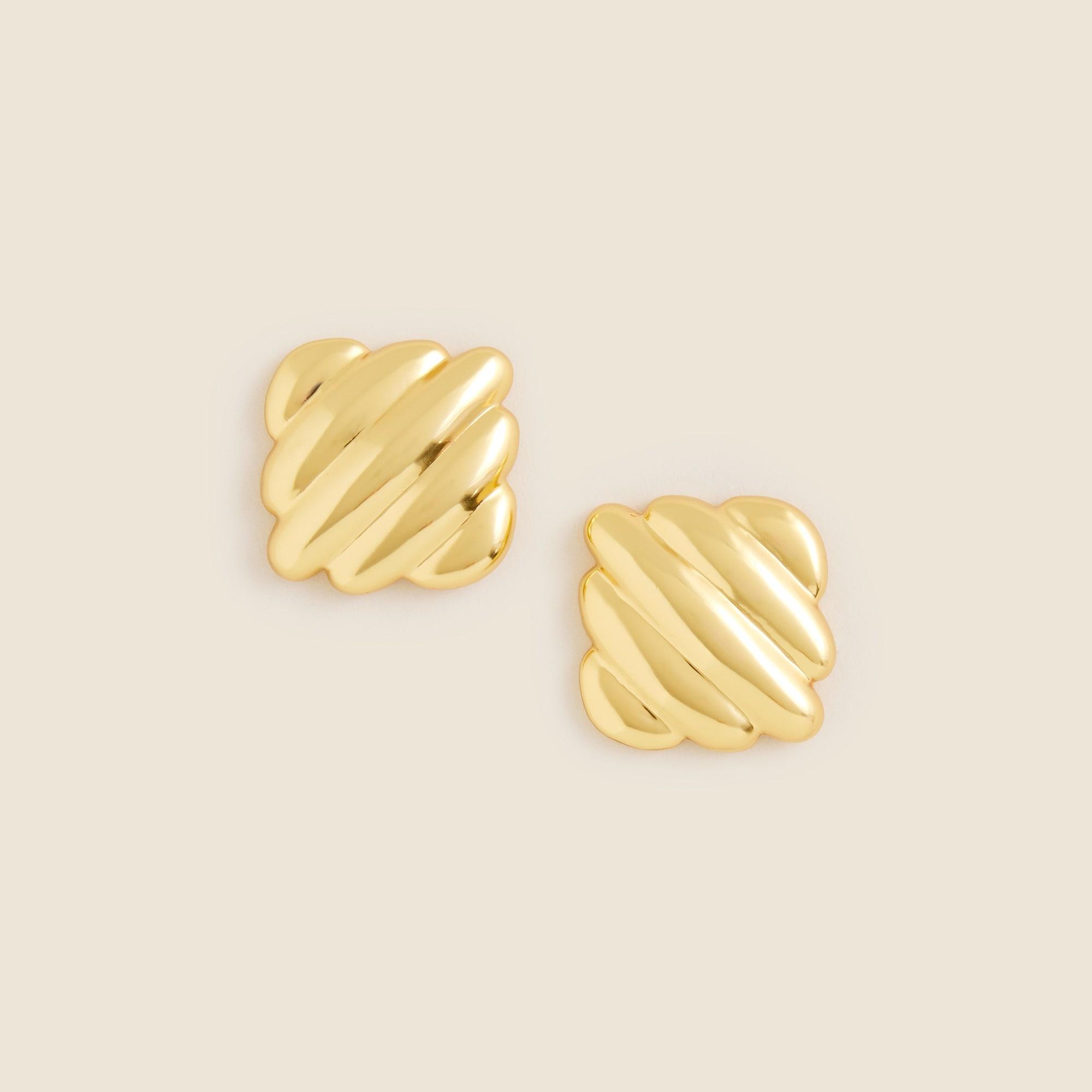 Ridged square stud earrings Product Image