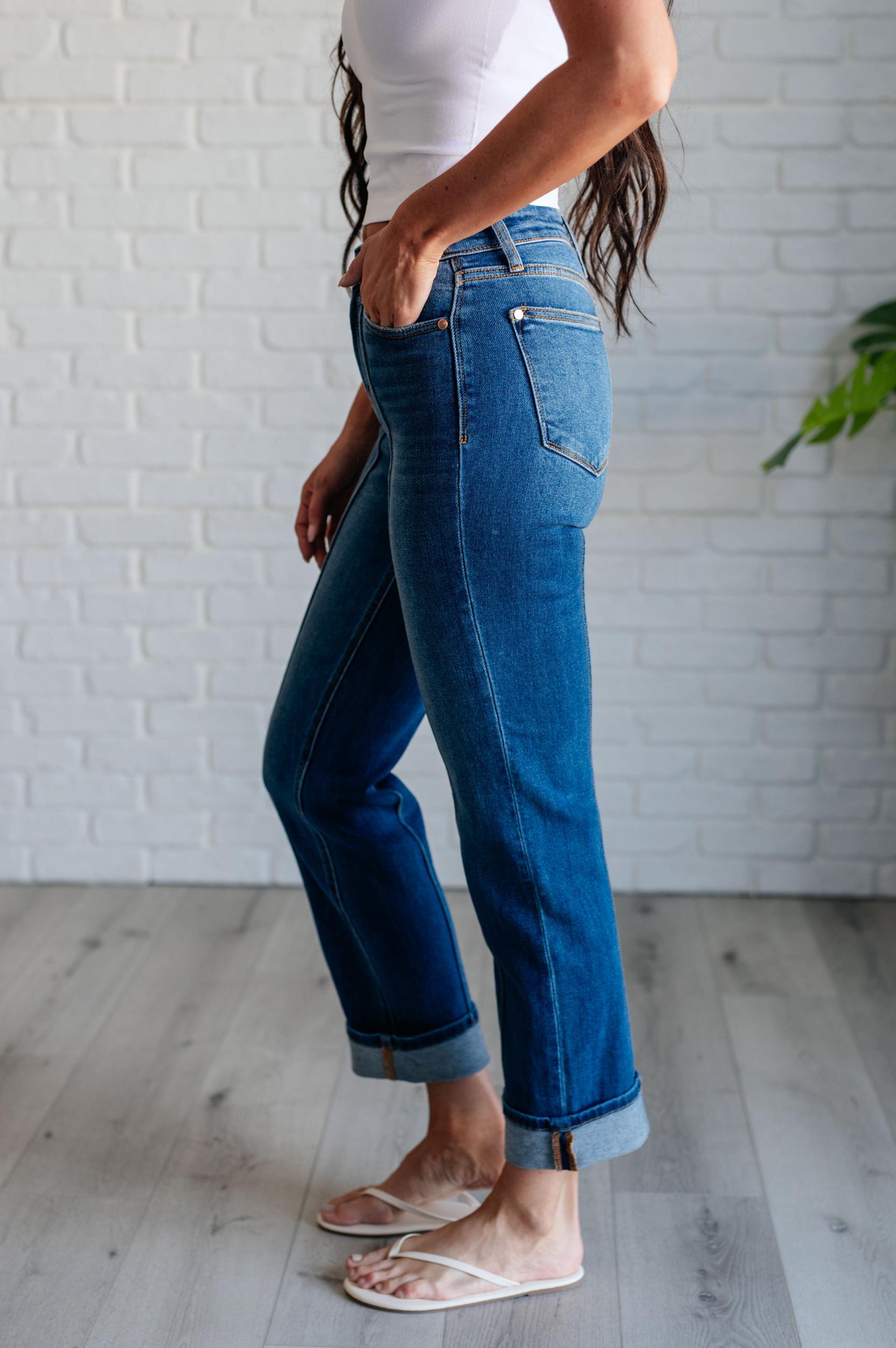 Corrine Mid Rise Control Top Vintage Straight Jeans Product Image
