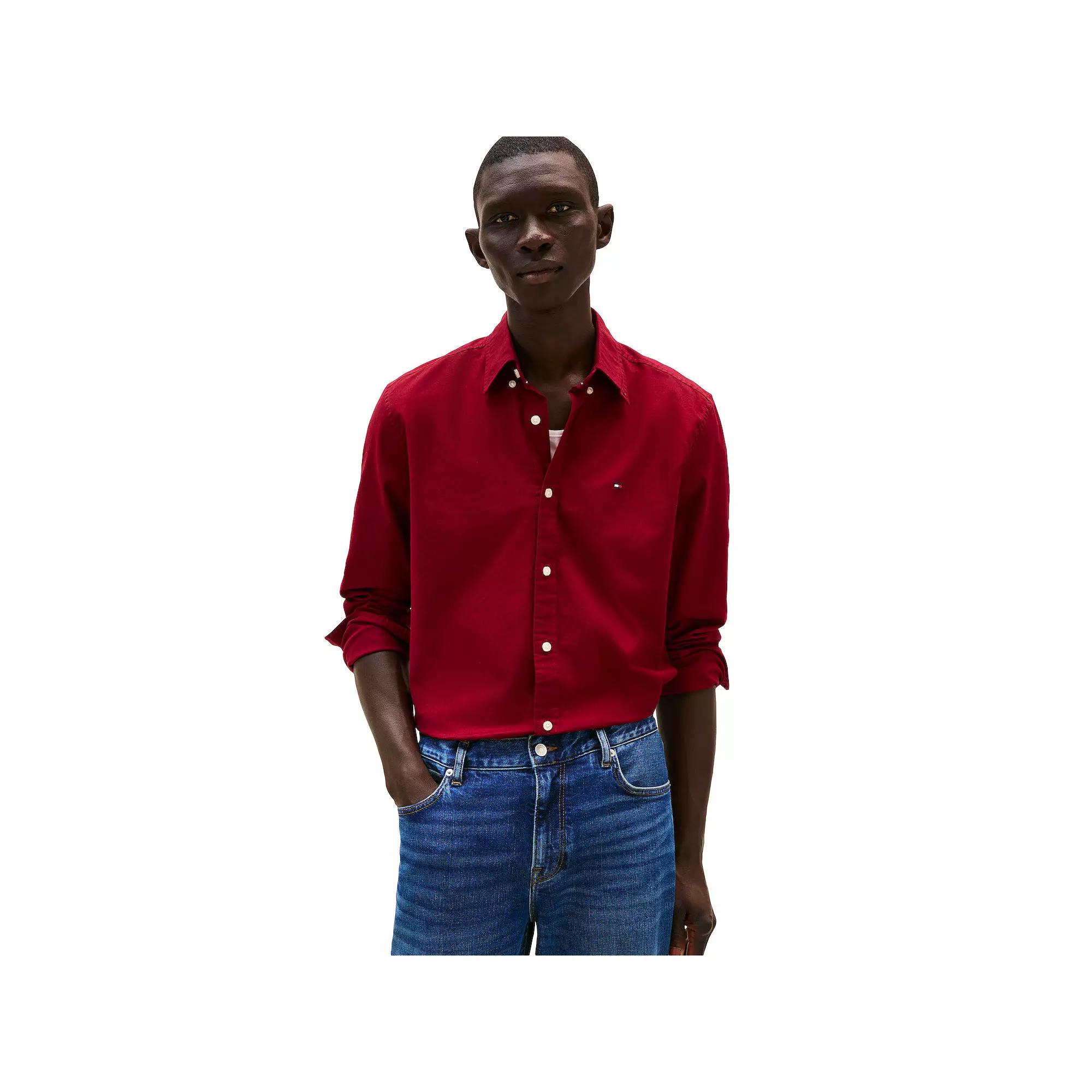 Men's Tommy Hilfiger Regular Fit Essential Stretch Oxford Shirt,  Product Image