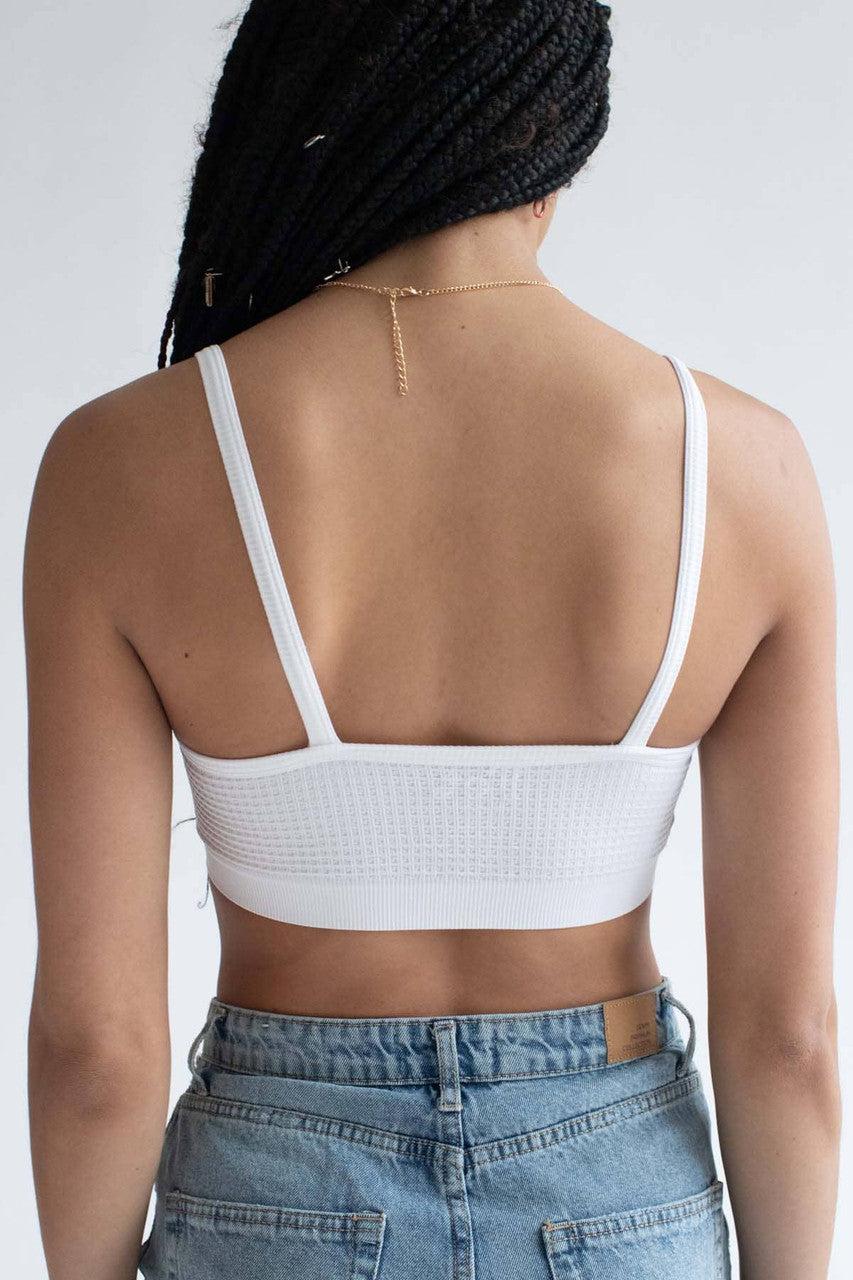 White Waffle Seamless Bralette Product Image