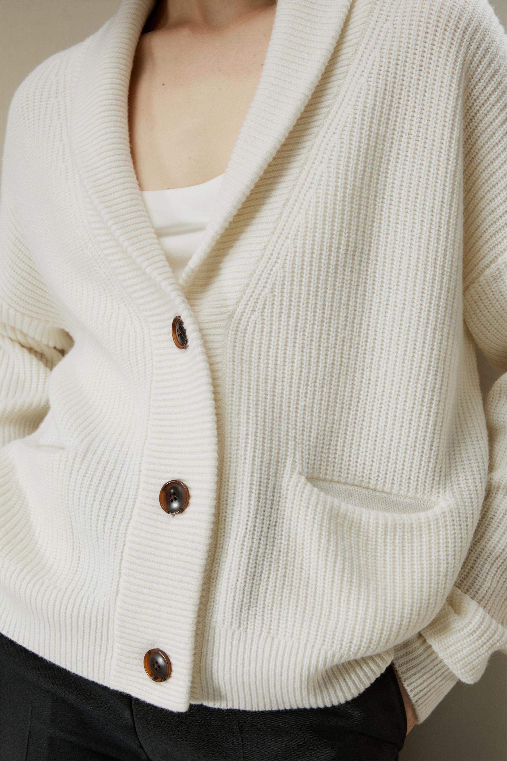 Wool-Cashmere Blend Shawl Collar Cardigan Product Image