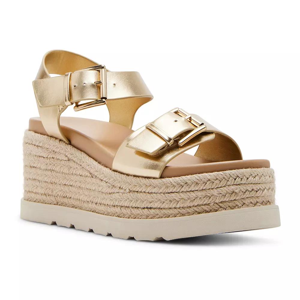 madden girl Radner Women's Wedge Sandals, Size: 8.5, Gold Product Image