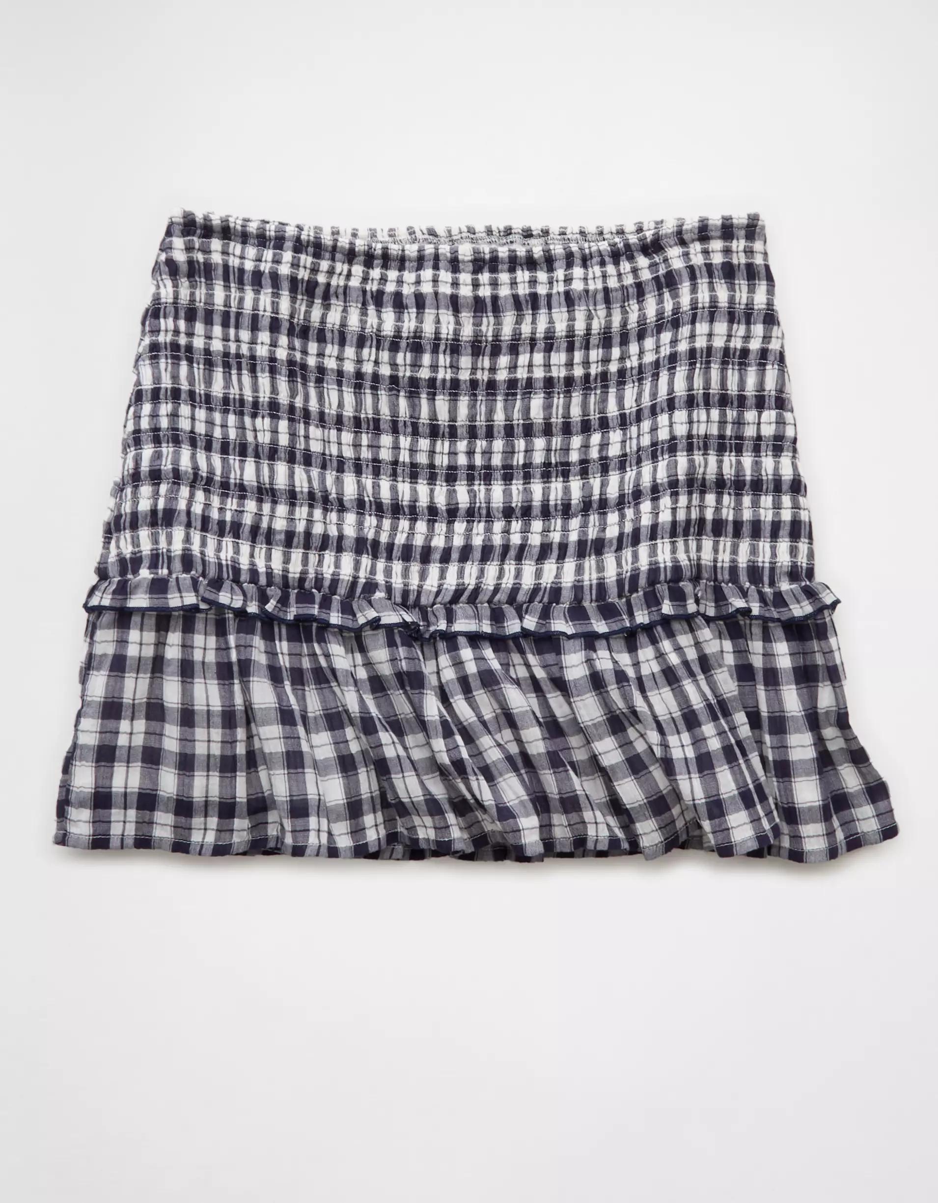 AE High-Waisted Smocked Mini Skirt Product Image