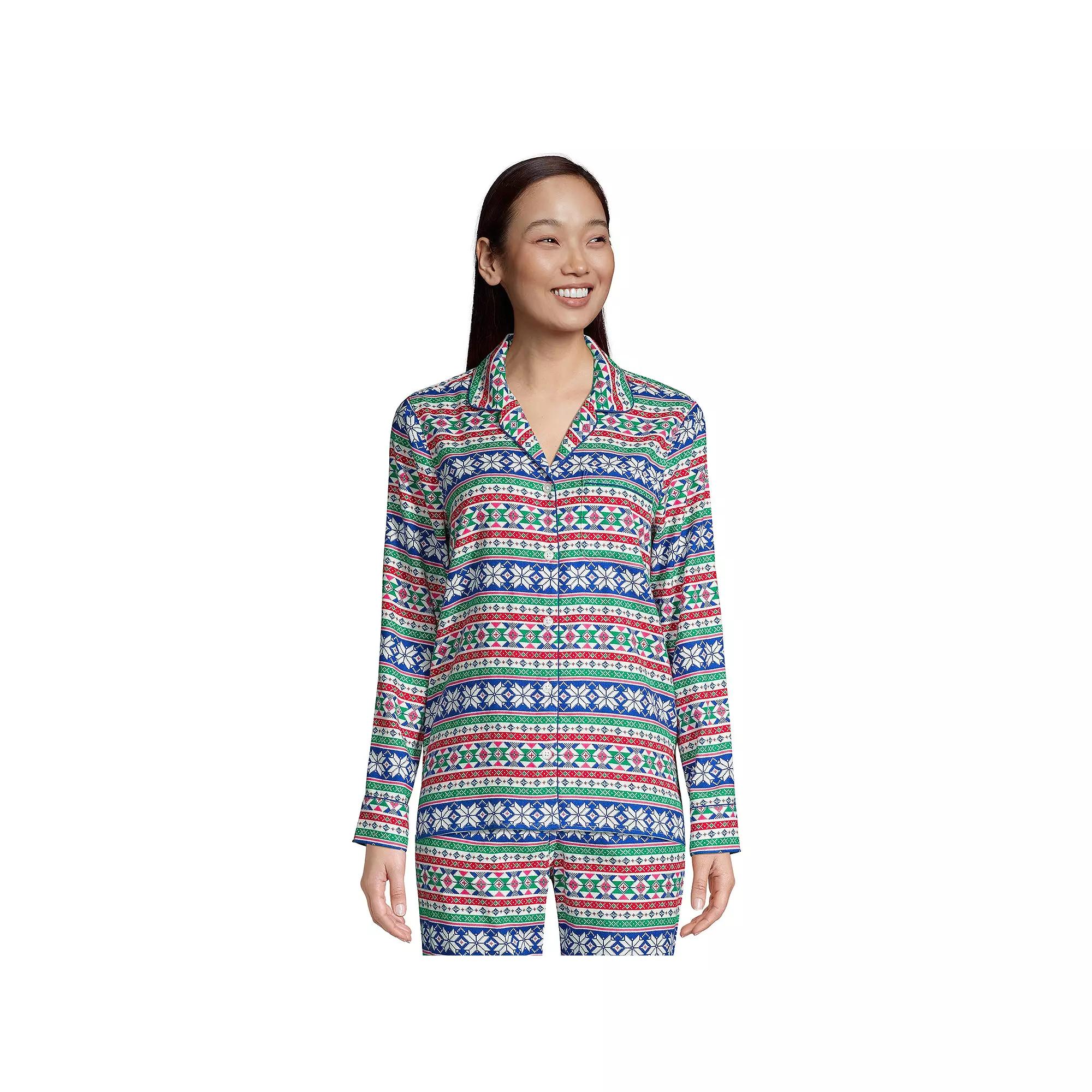 Women's Lands' End Long Sleeve Flannel Pajama Top,  Product Image
