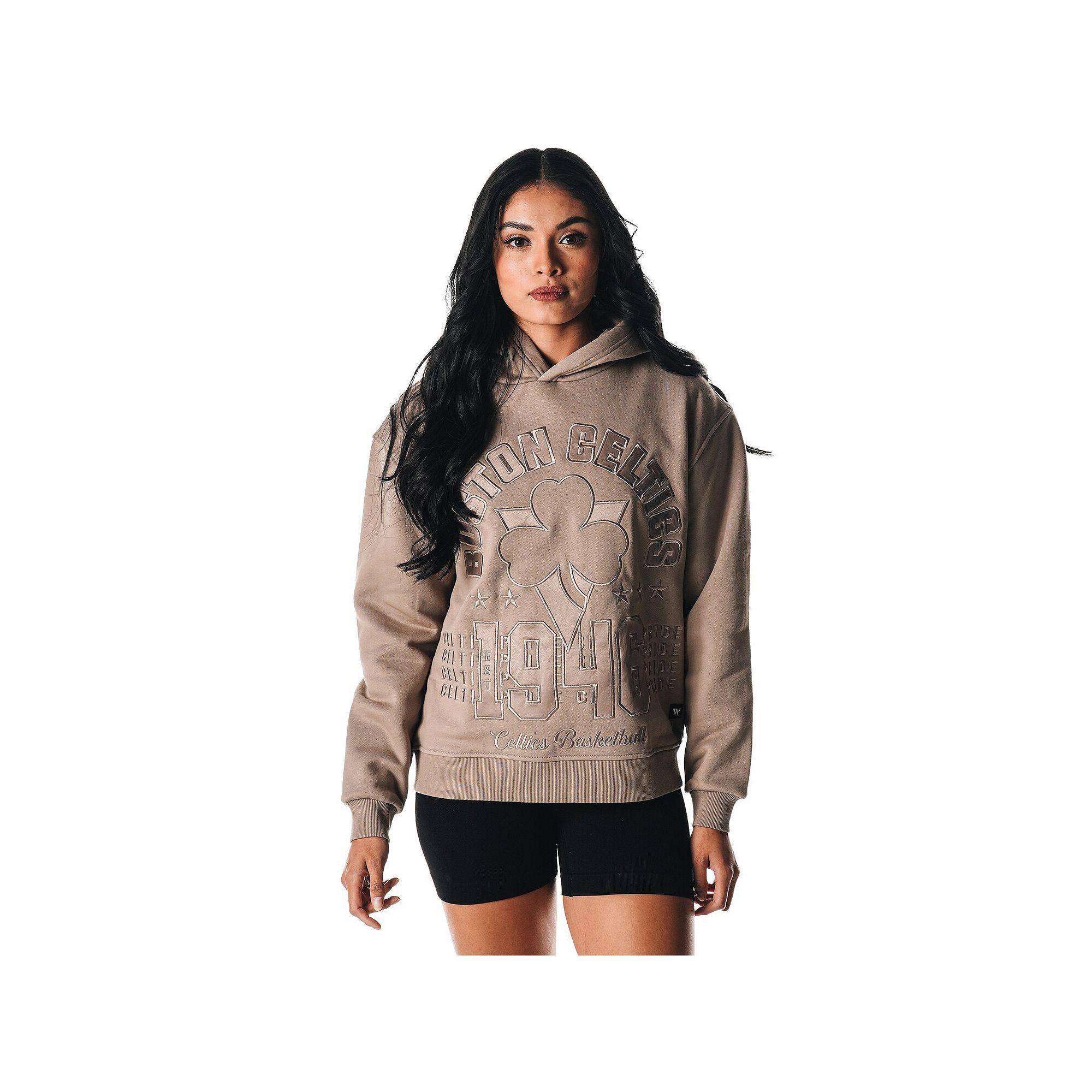 Womens The Wild Collective Gray Boston Celtics Satin Pullover Hoodie Product Image