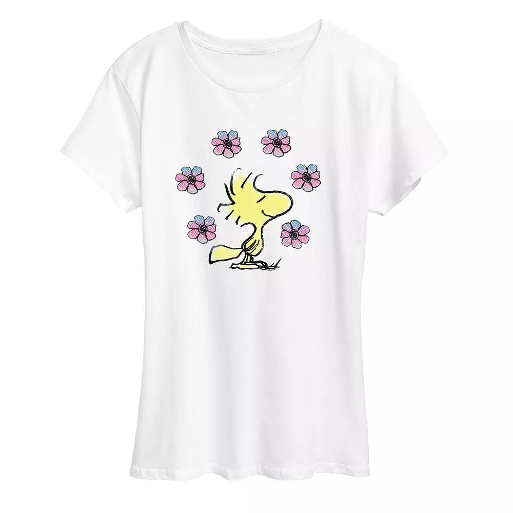 Women's Peanuts Woodstock Floral Graphic Tee, Girl's,  Product Image