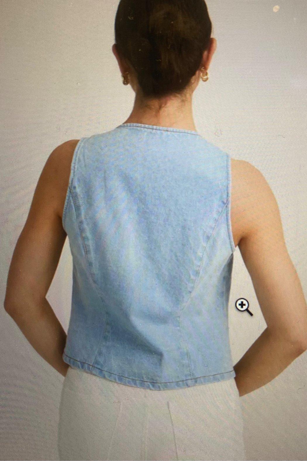 Denim & Lace Vest Product Image