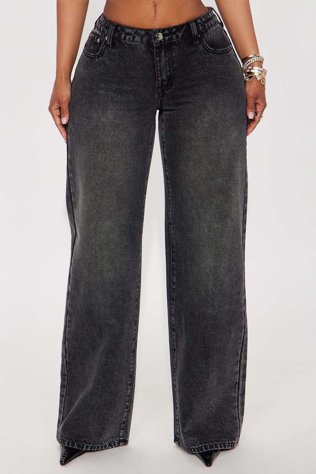 Westside Low Rise Wide Leg Jean - Black Wash Female Product Image