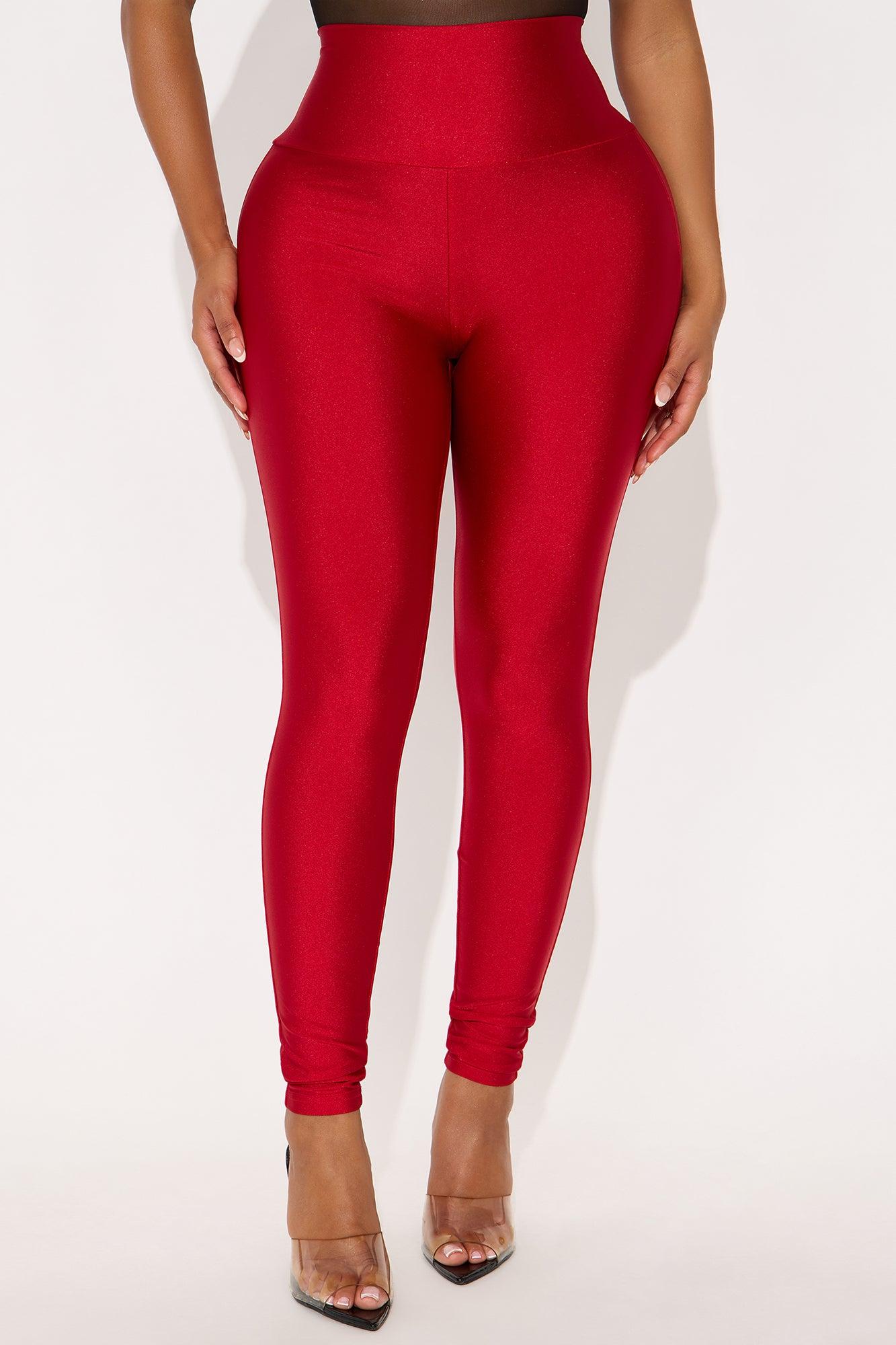 Brianne High Rise Leggings - Red Female Product Image