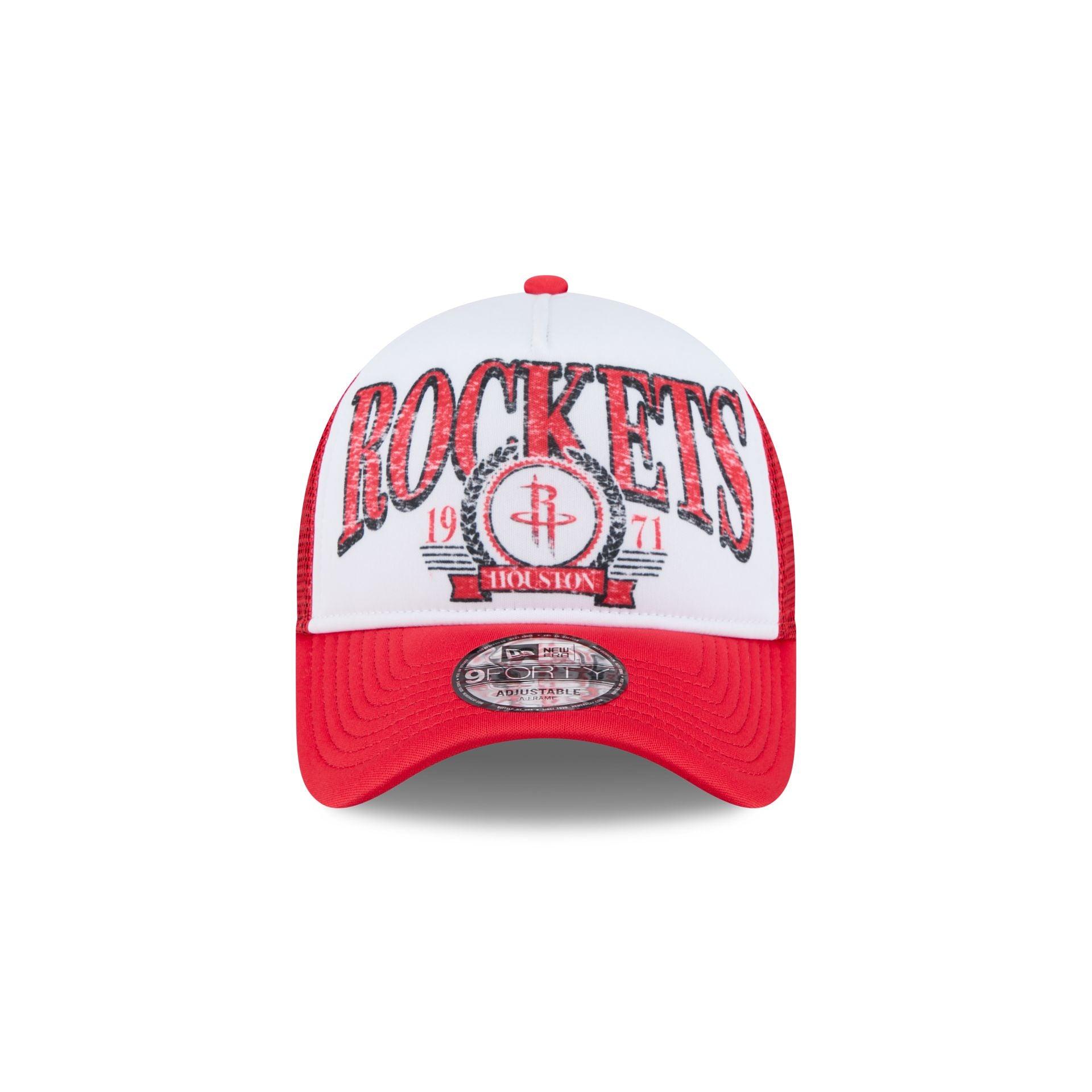 Houston Rockets Distressed 9FORTY A-Frame Trucker Hat Male Product Image