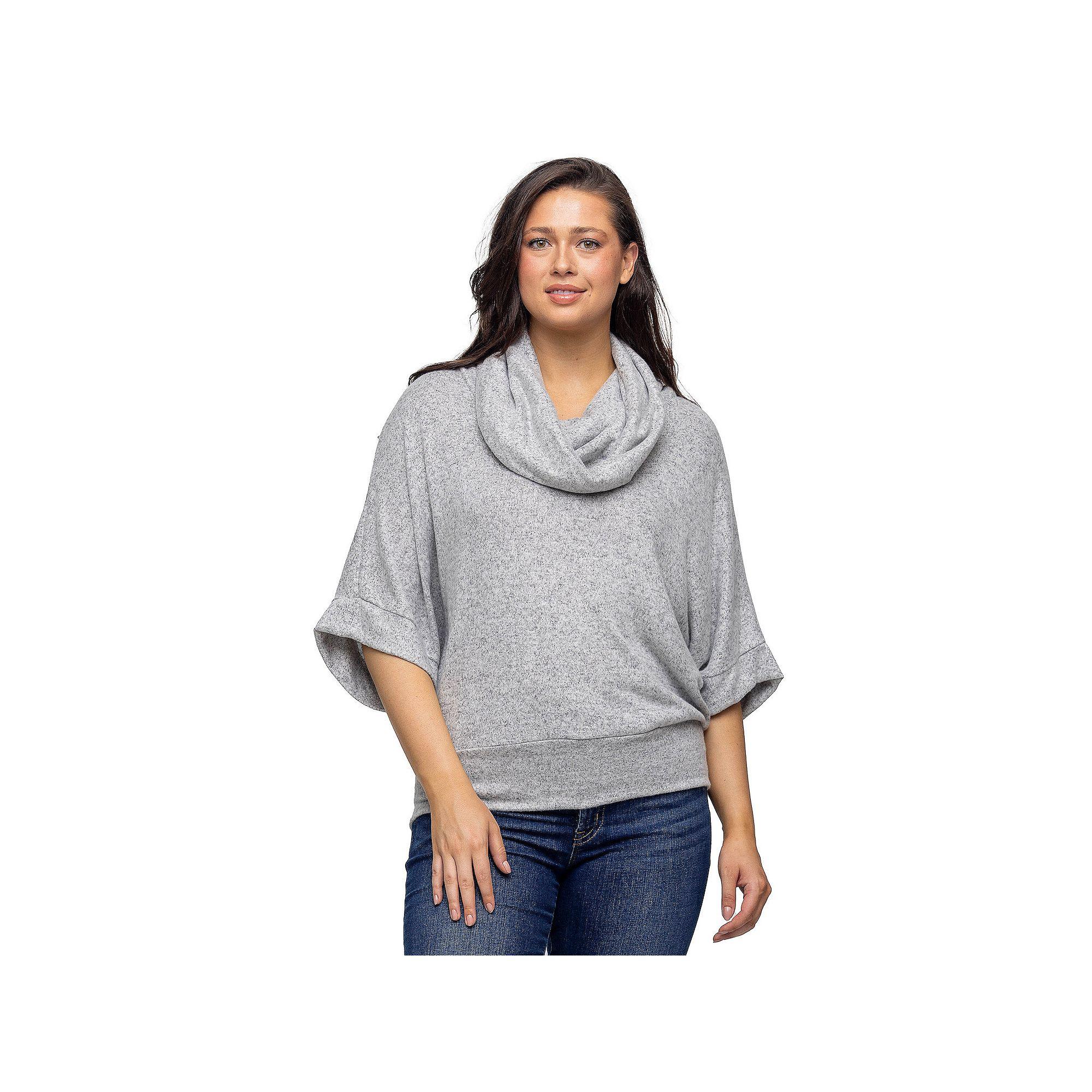 Women's 24Seven Comfort Apparel Cowl Neck Sweater Top,  Product Image