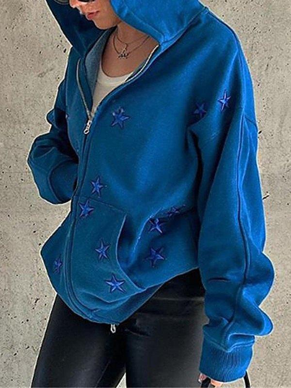 Men's Patch Star Zip Up Hoodie Product Image