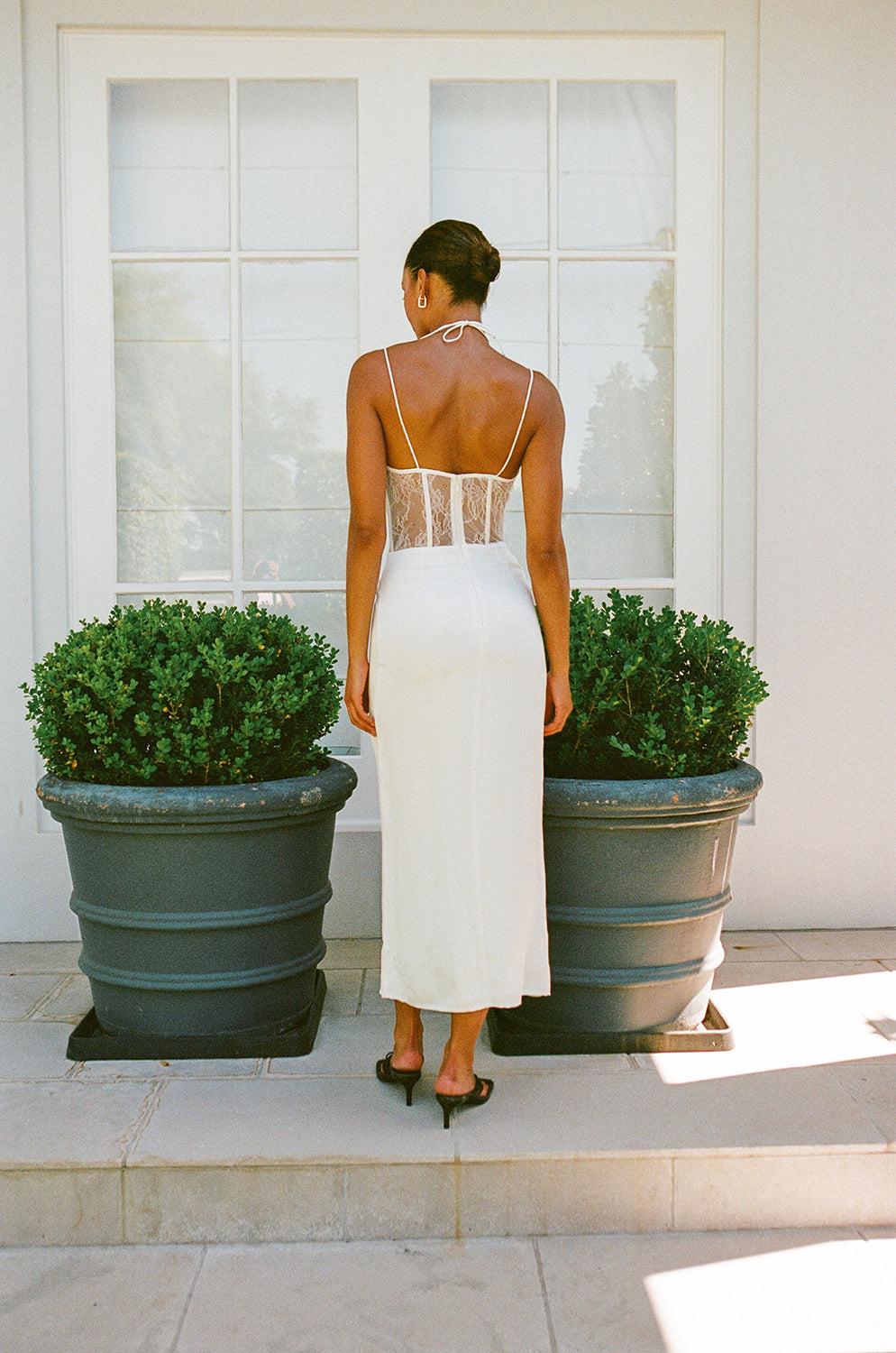 Teyah Midi Dress - White Product Image