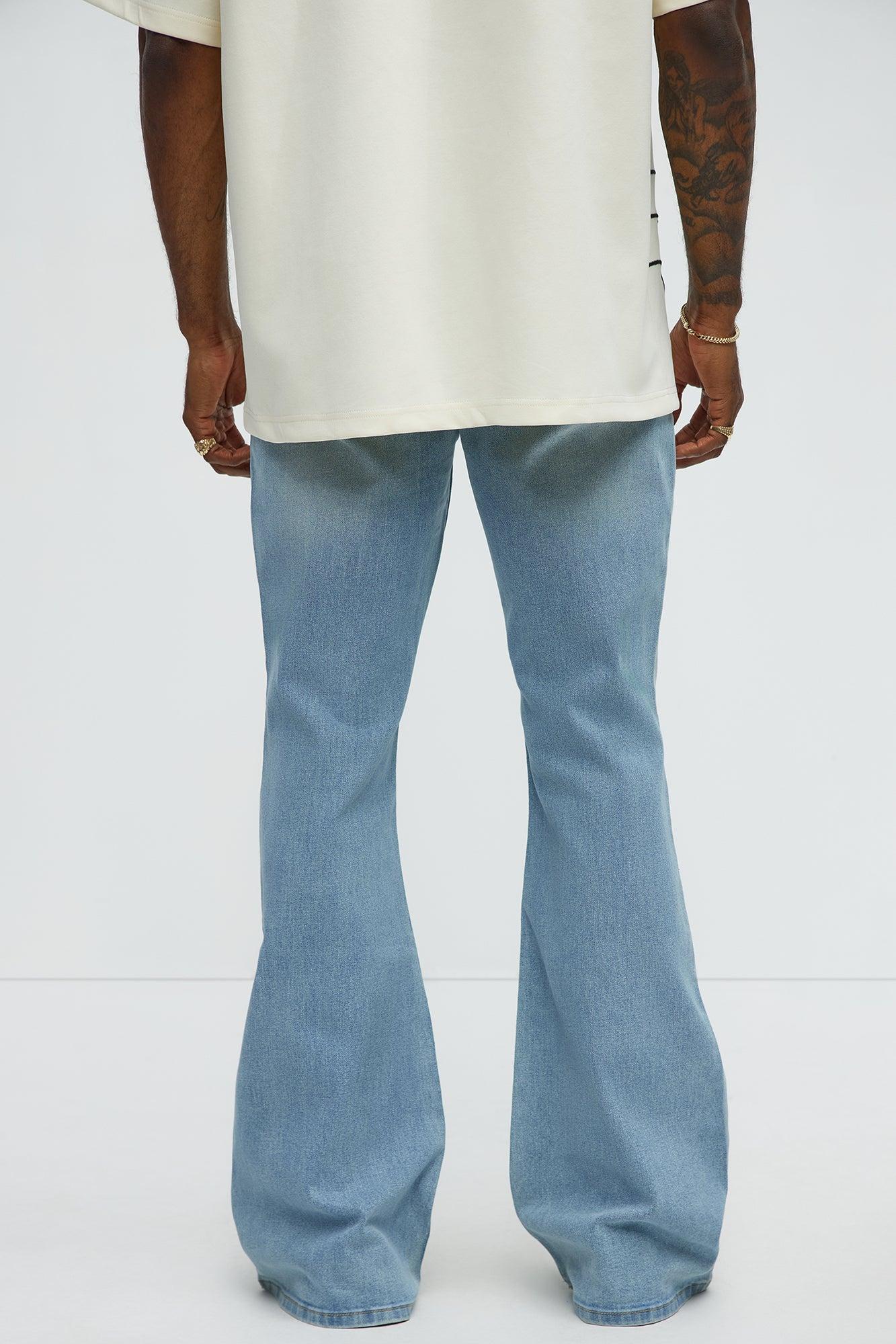 Stacked Slim Flare Grab Your Attention Jeans - Light Blue Wash Male Product Image