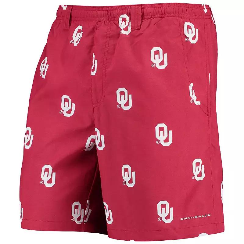 Men's Columbia PFG Crimson Oklahoma Sooners Backcast II 8" Omni-Shade Hybrid Shorts,  Product Image