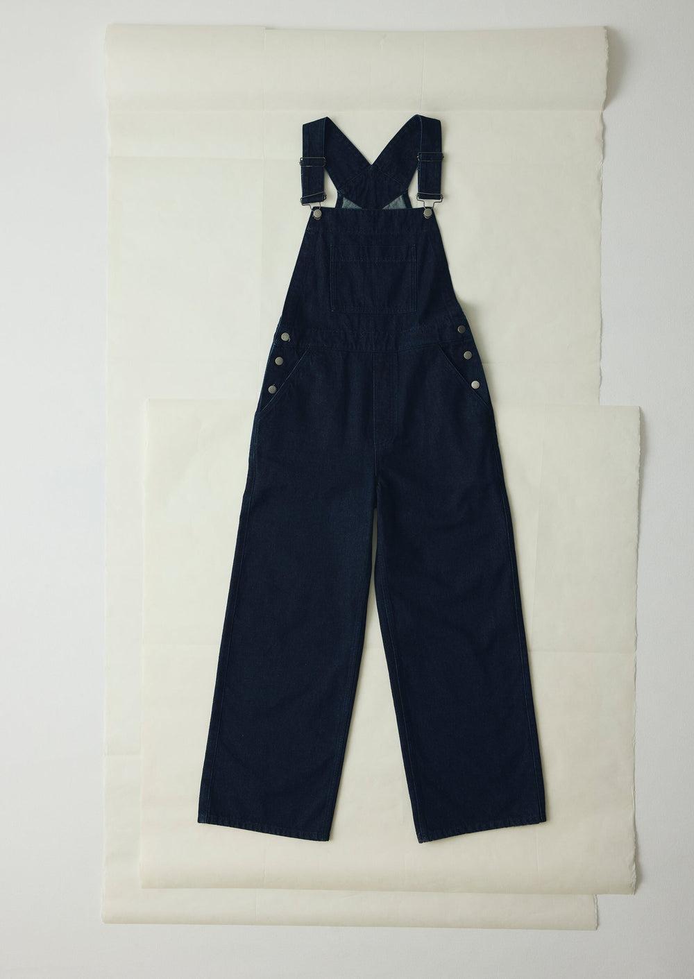Patch Pocket Denim Dungarees | Indigo Product Image