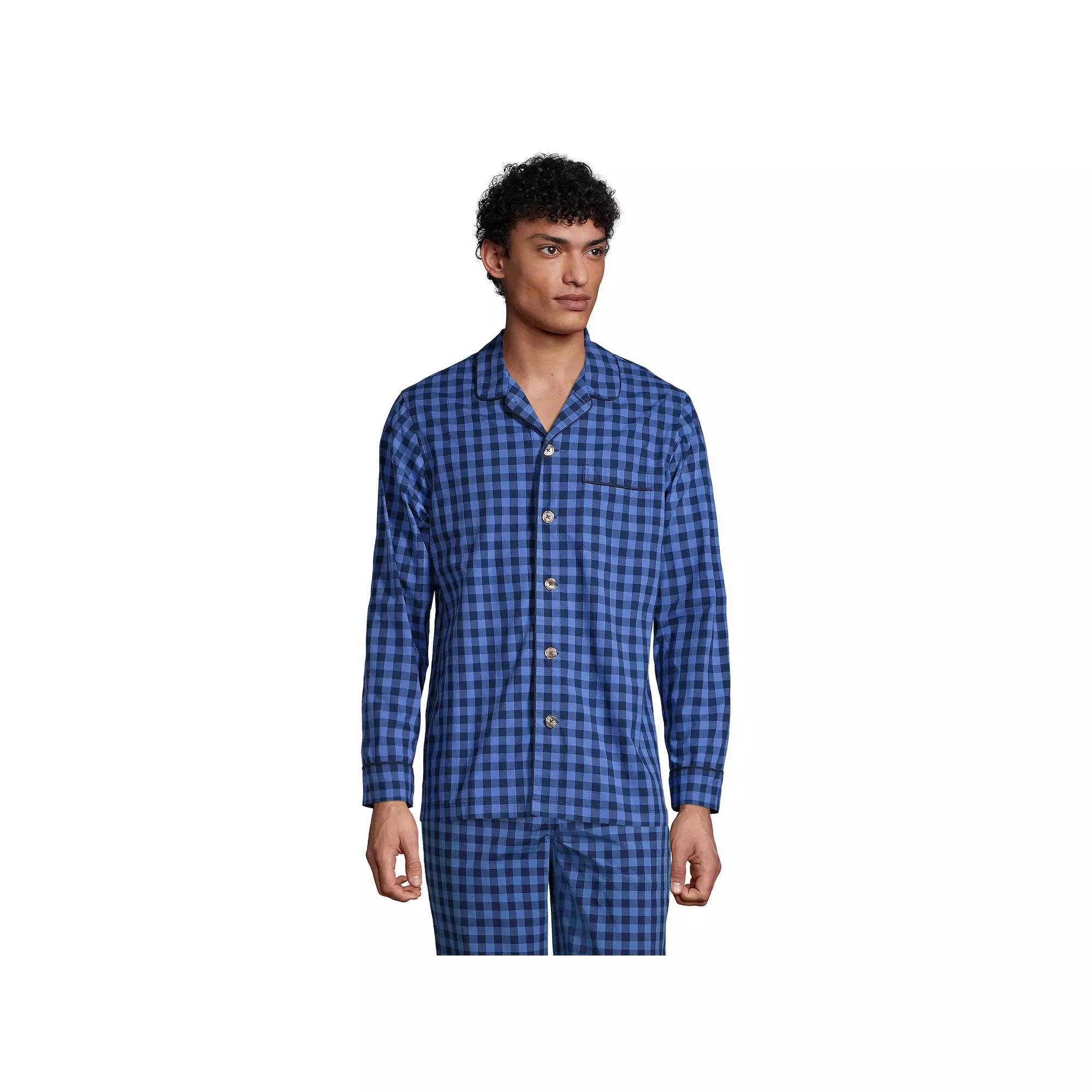 Big & Tall Lands' End Poplin Pajama Sleep Shirt, Men's,  Product Image