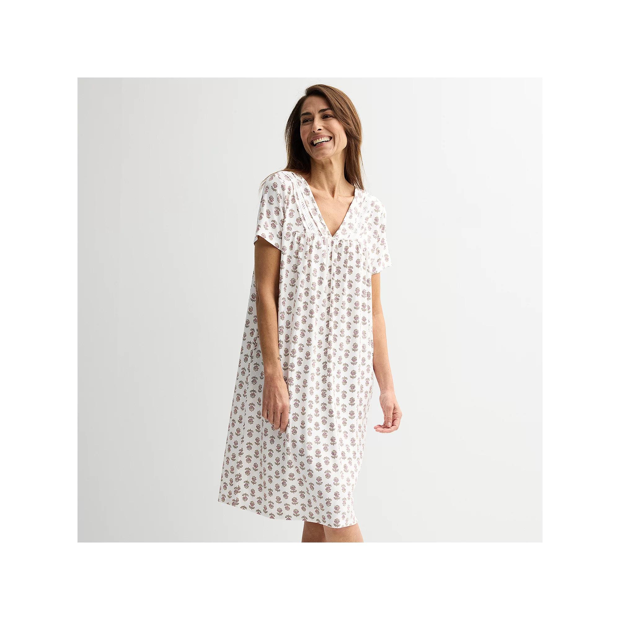 Women's Croft & Barrow® Wonderluxe Sleep Shirt, Size: Small, Pia Floral Product Image