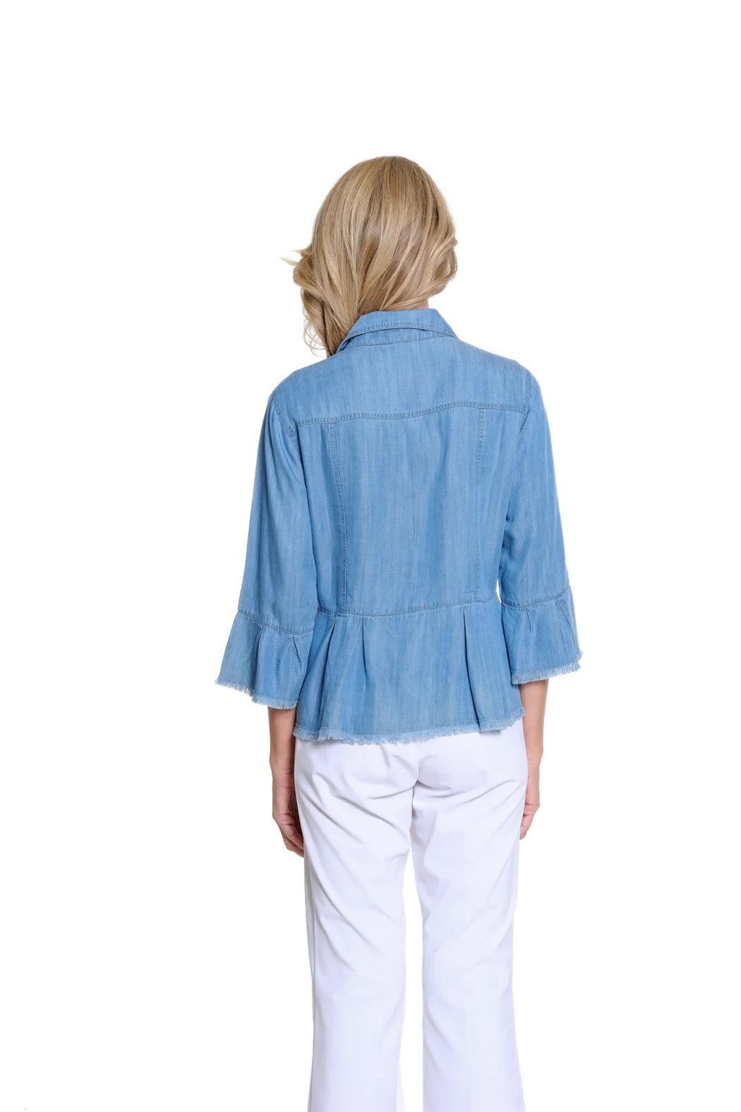 Peplum Jacket with Flounce Sleeves Product Image