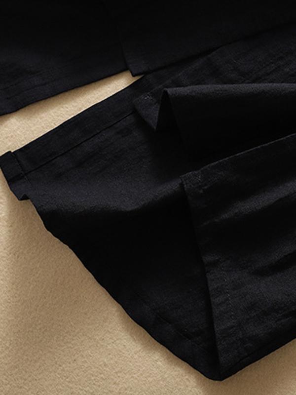 Loose Sleeveless Buttoned Solid Color V-Neck Vest Top Product Image