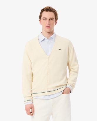 Relaxed Fit Stripe Detail Cotton Cardigan Product Image