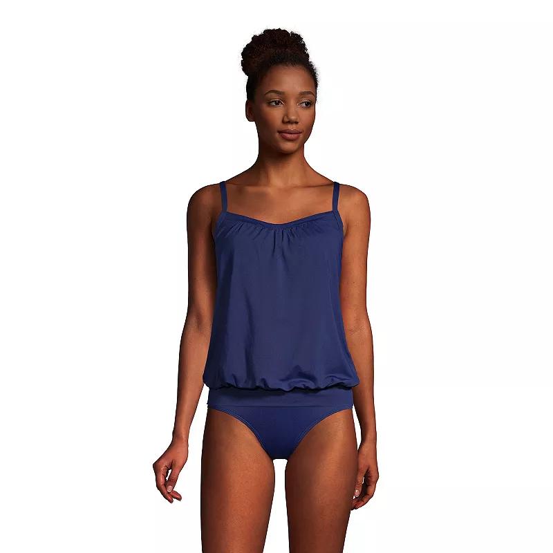 Women's Lands' End DDD-Cup Bust-Minimizer Blouson Chlorine-Resistant Tankini Swim Top,  Product Image
