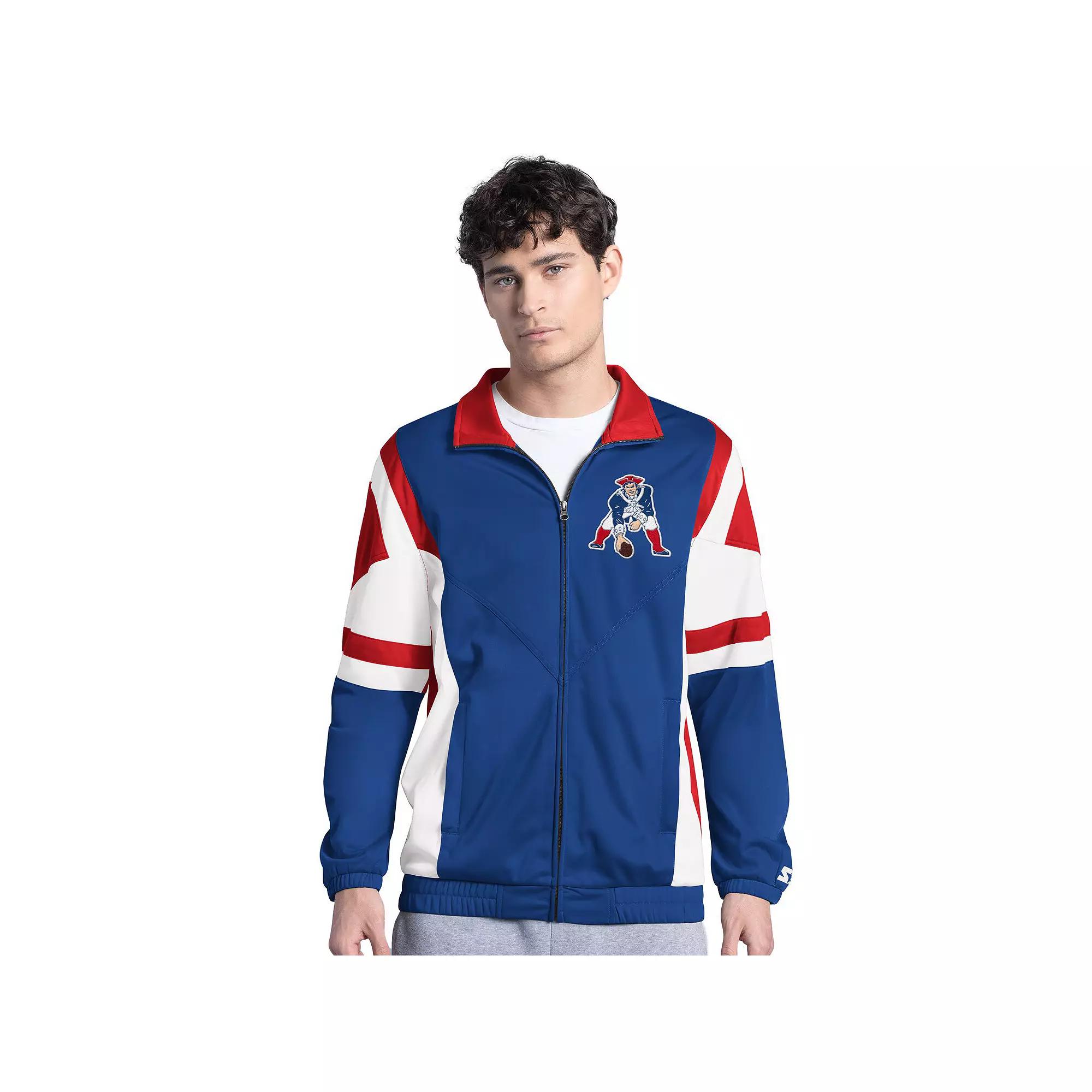 Men's Starter Navy New England Patriots Contender Vintage Logo Full-Zip Track Jacket,  Product Image