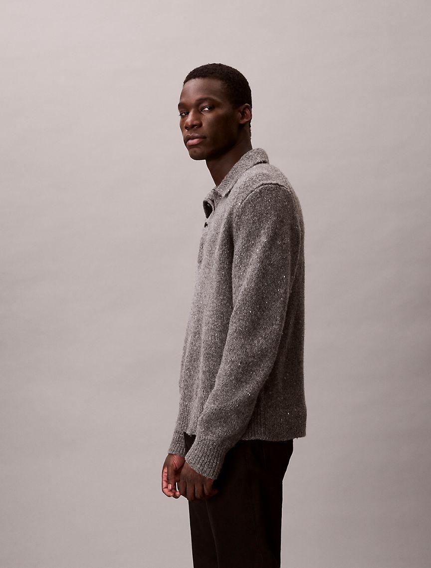 Nep Yarn Polo Sweater Product Image