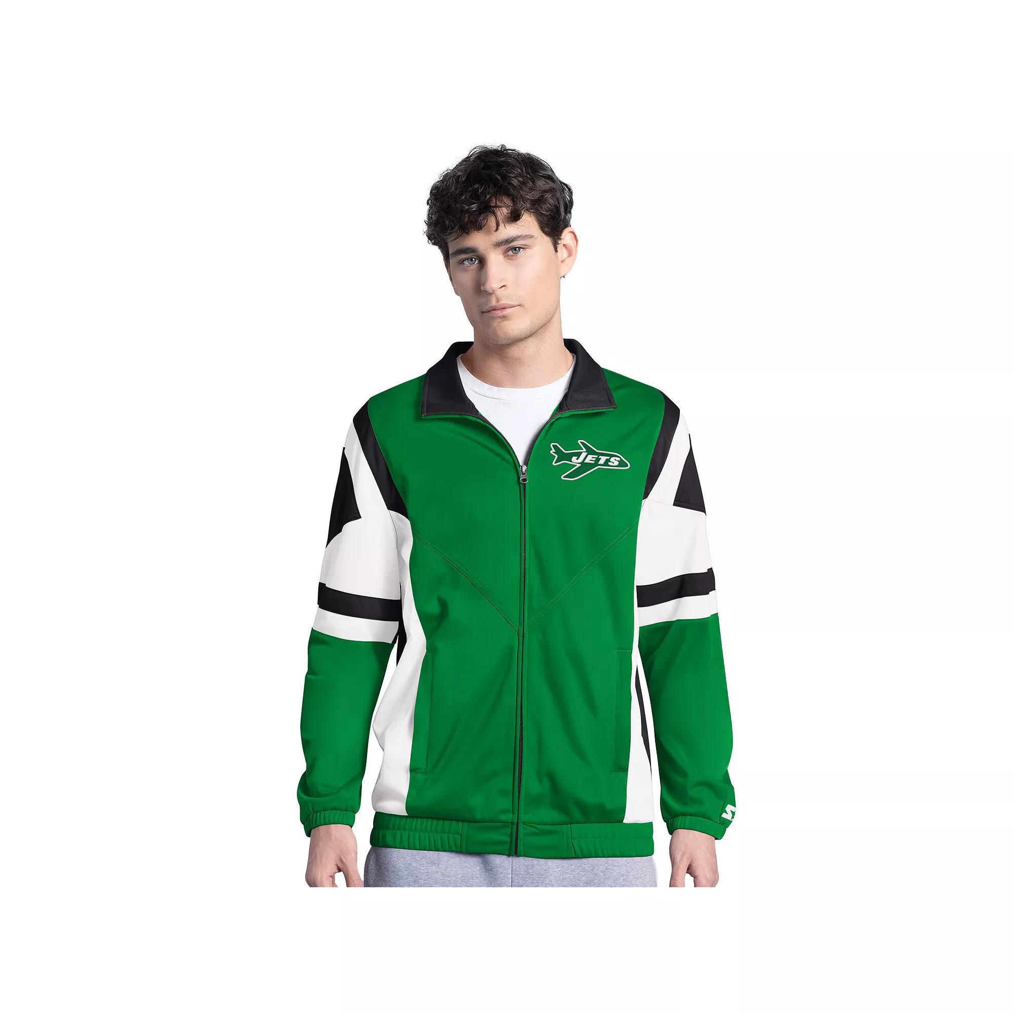 Men's Starter  Green New York Jets Contender Vintage Logo Full-Zip Track Jacket, Size: Large Product Image