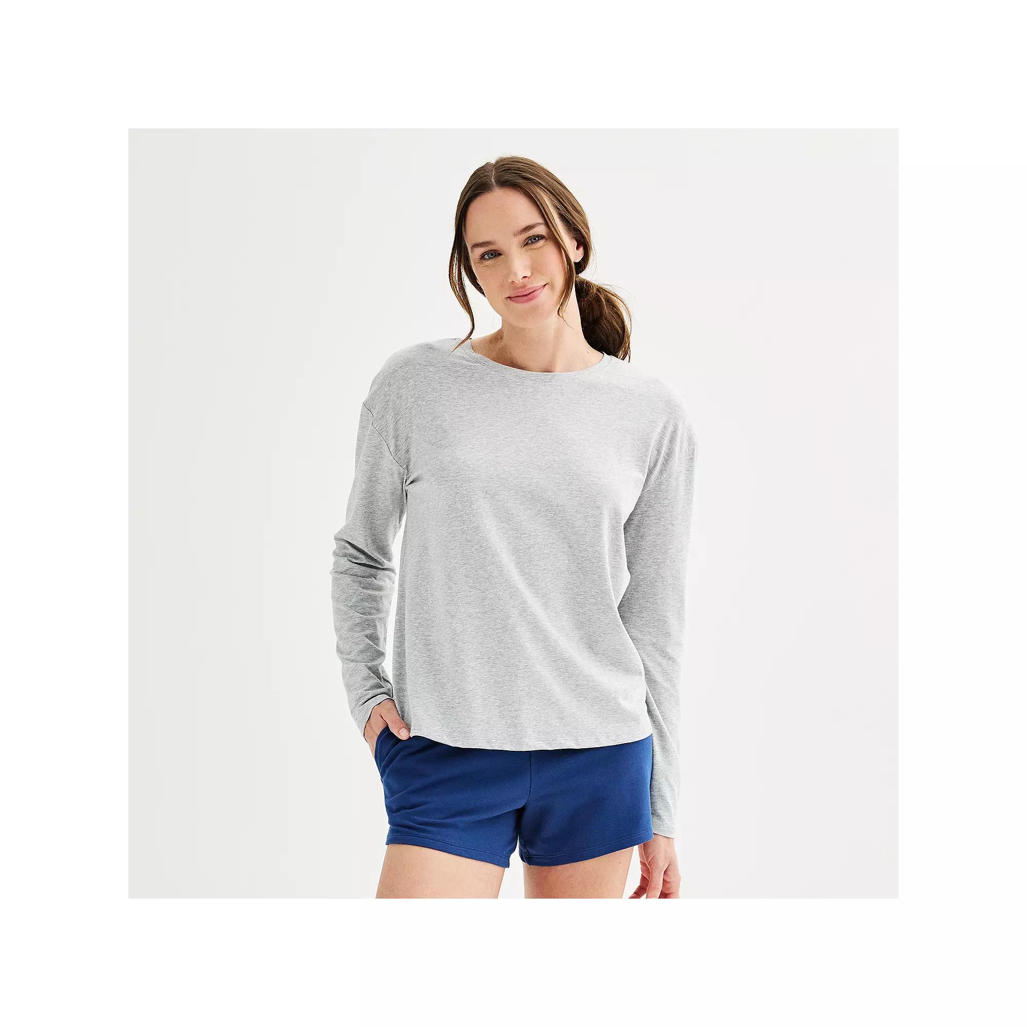 Women's Sonoma Goods For Life® Drop-Shoulder Long Sleeve Sleep Tee,  Product Image