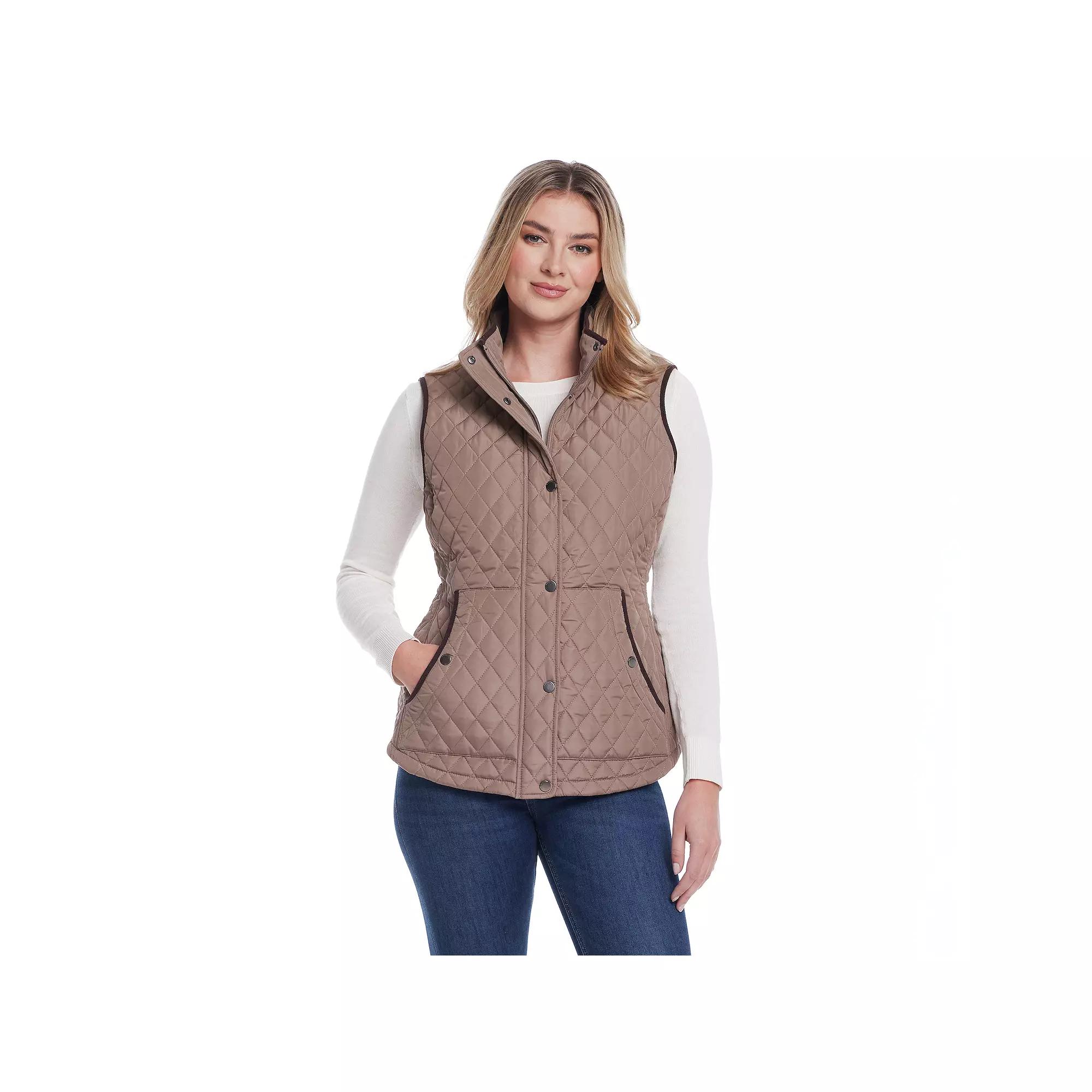 Women's Weathercast Corduroy Trimmed Quilted Vest,  Product Image