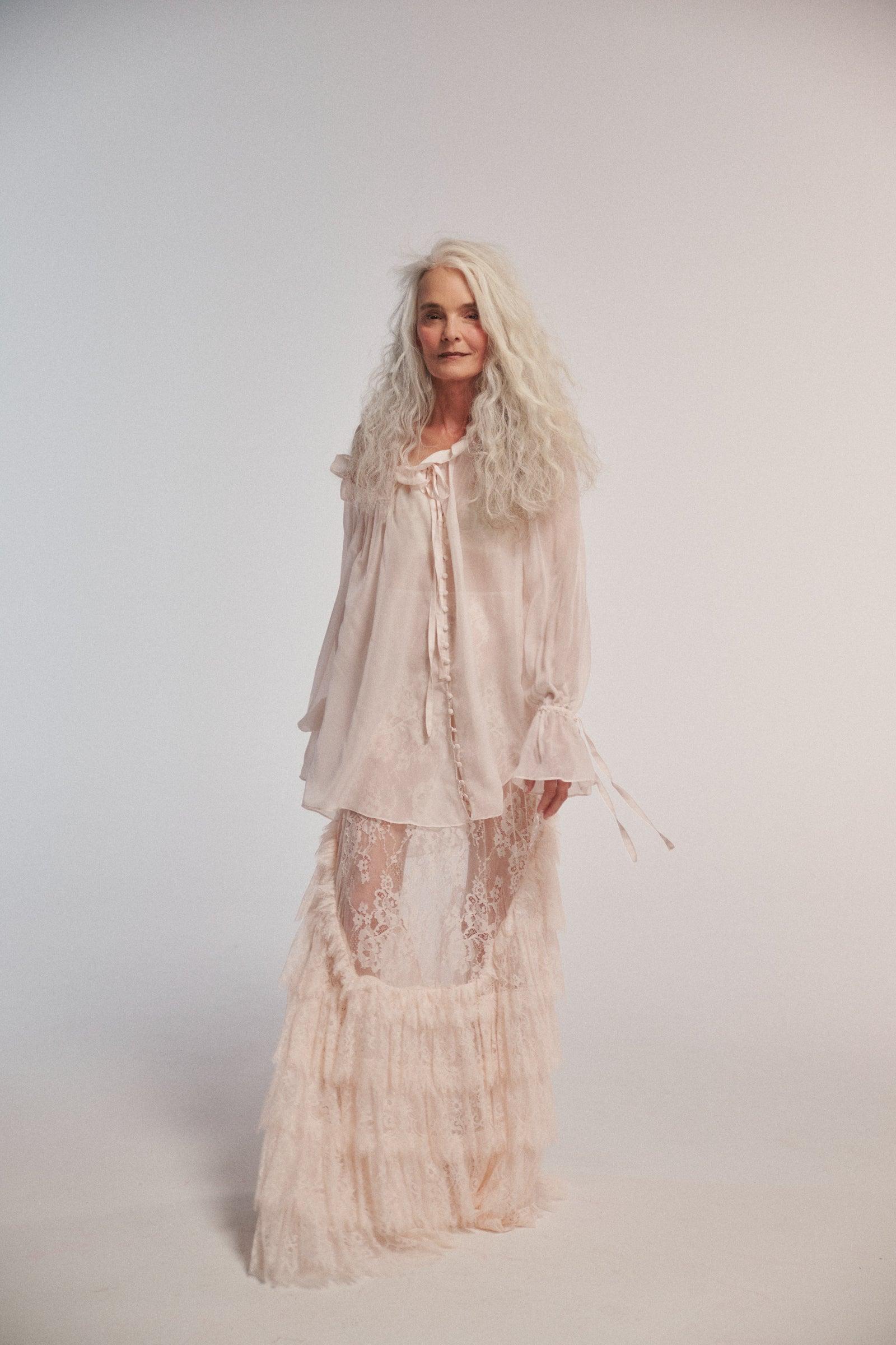 The Silk Blush Shakespeare Blouse Product Image