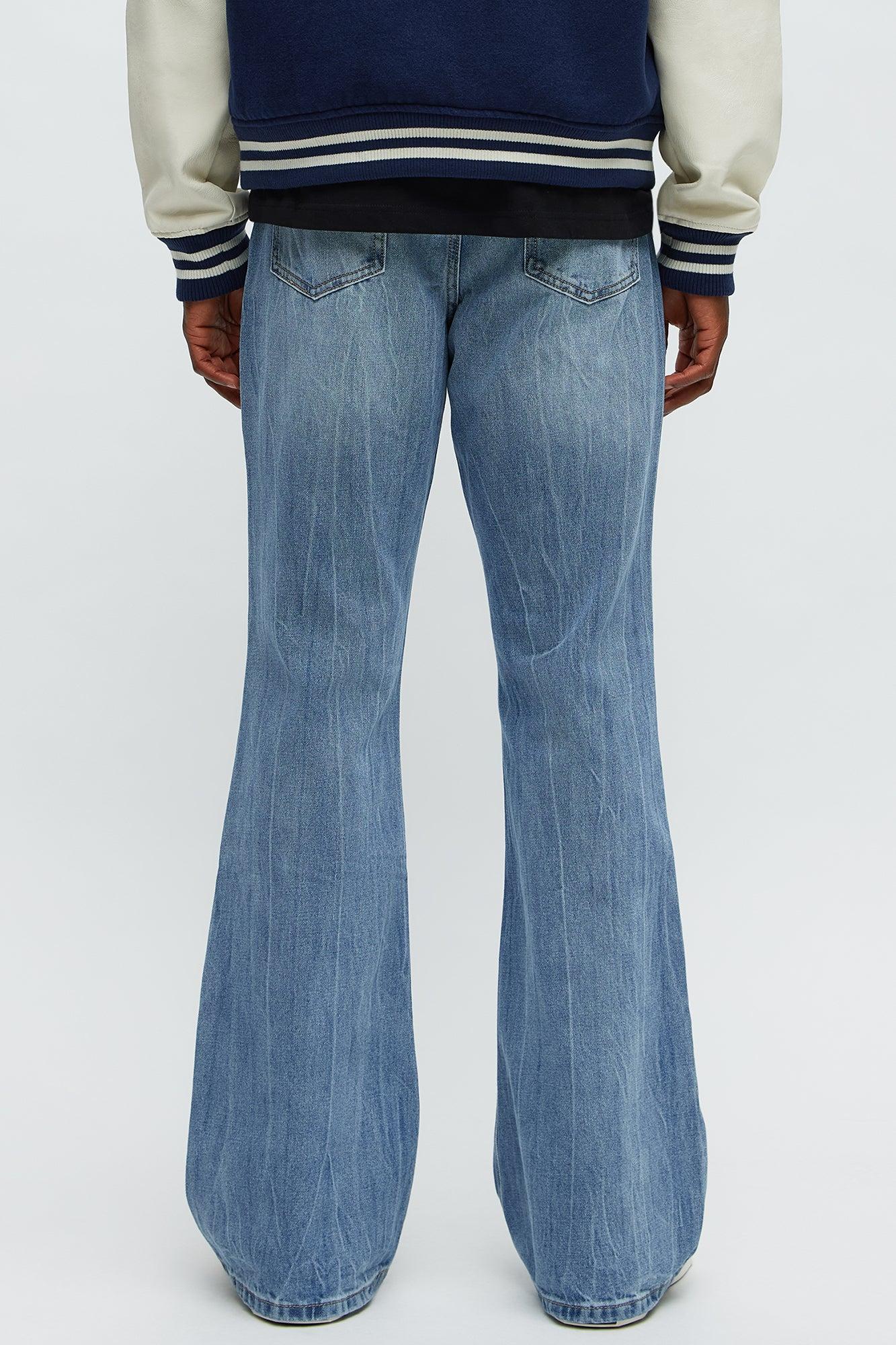 Stacked Slim Flare Make You Look Jeans - Medium Blue Wash Male Product Image