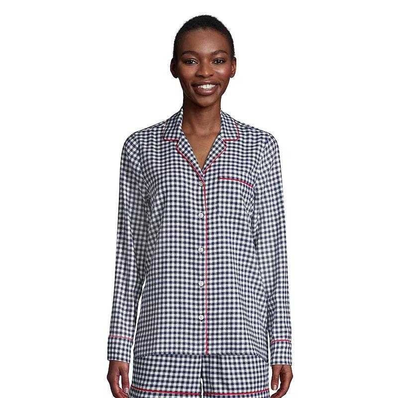 Women's Lands' End Long Sleeve Flannel Pajama Top,  Product Image