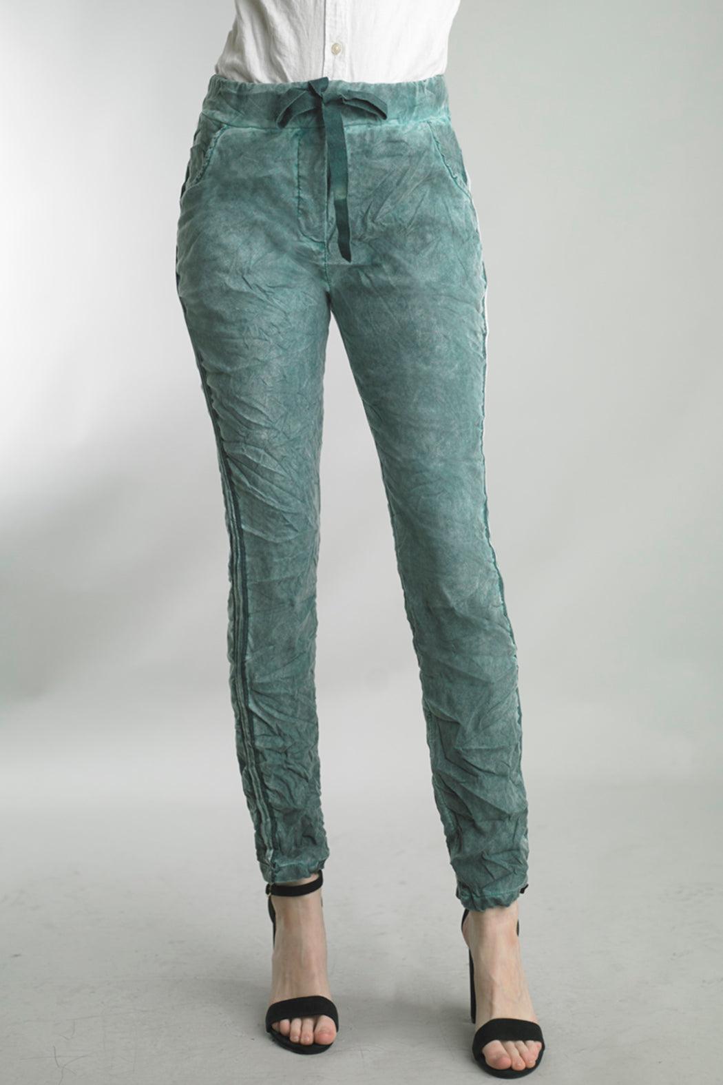 Green Crinkle Suede Pant Product Image