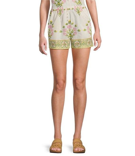 A Loves A Woven Floral Print High Rise Pull-On Coordinating Shorts Product Image