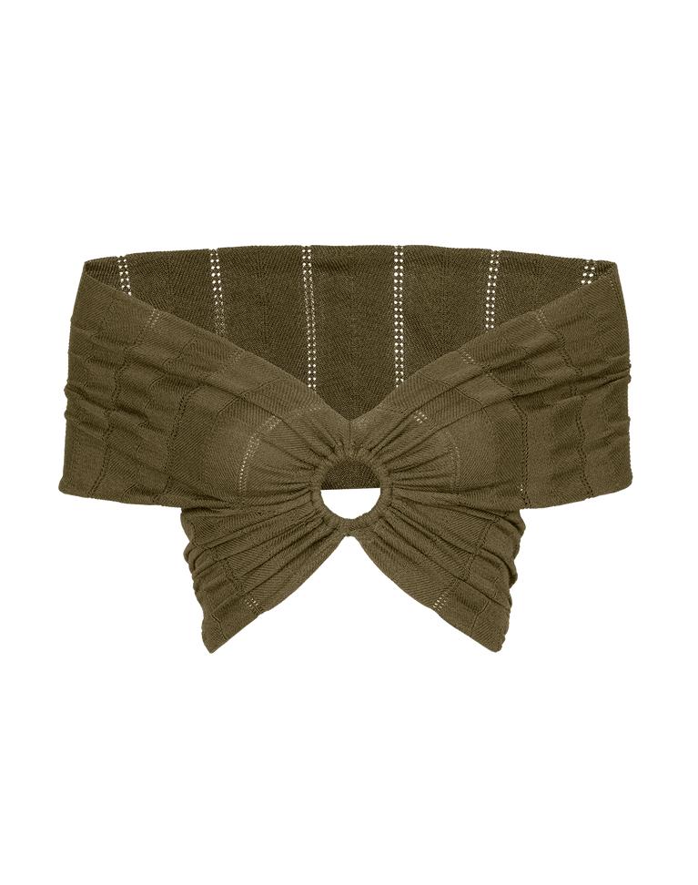 Knit Solaro Bardot Top - Evergreen Product Image