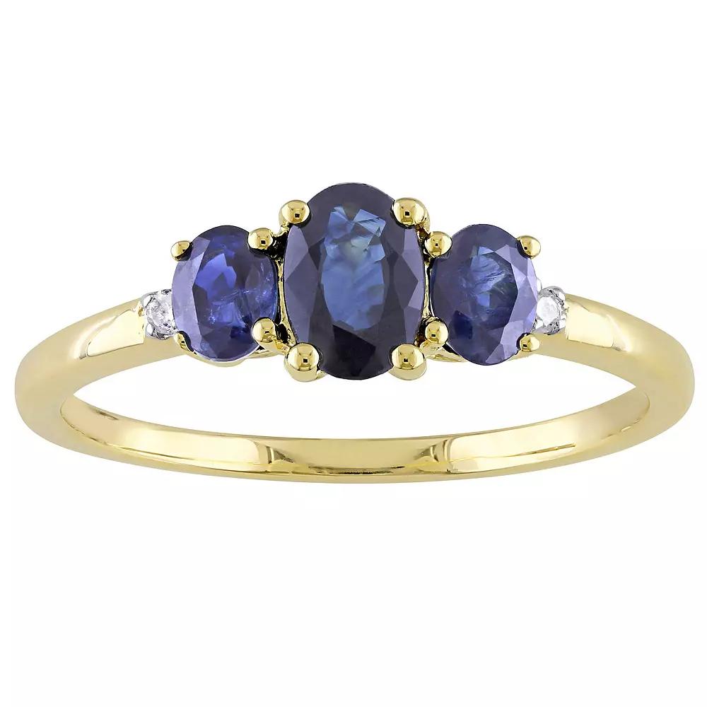 Stella Grace 10k Gold Sapphire & Diamond Accent 3-Stone Ring, Women's, Size: 11 Product Image