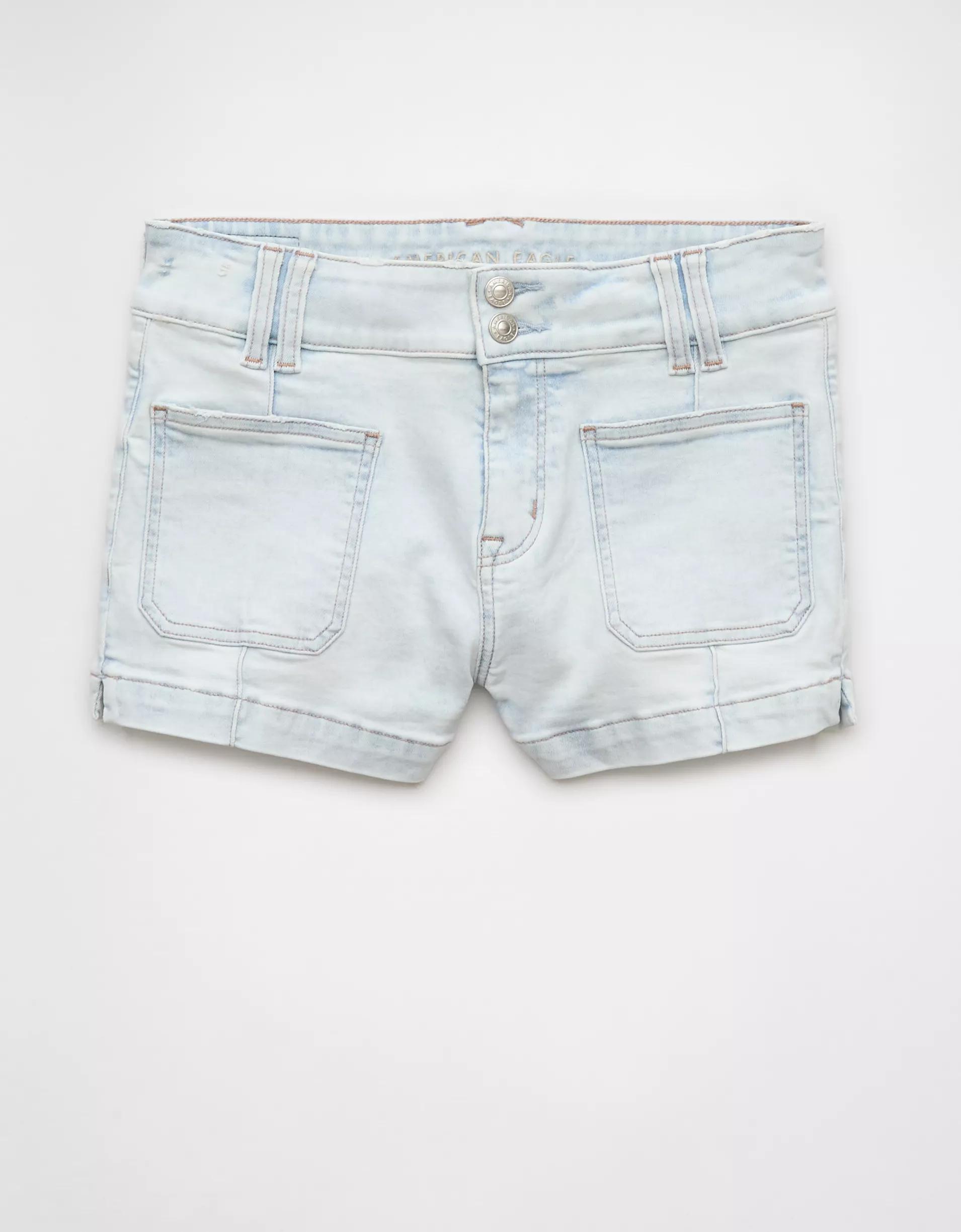 AE Next Level Ripped High-Waisted Denim Short Short Product Image