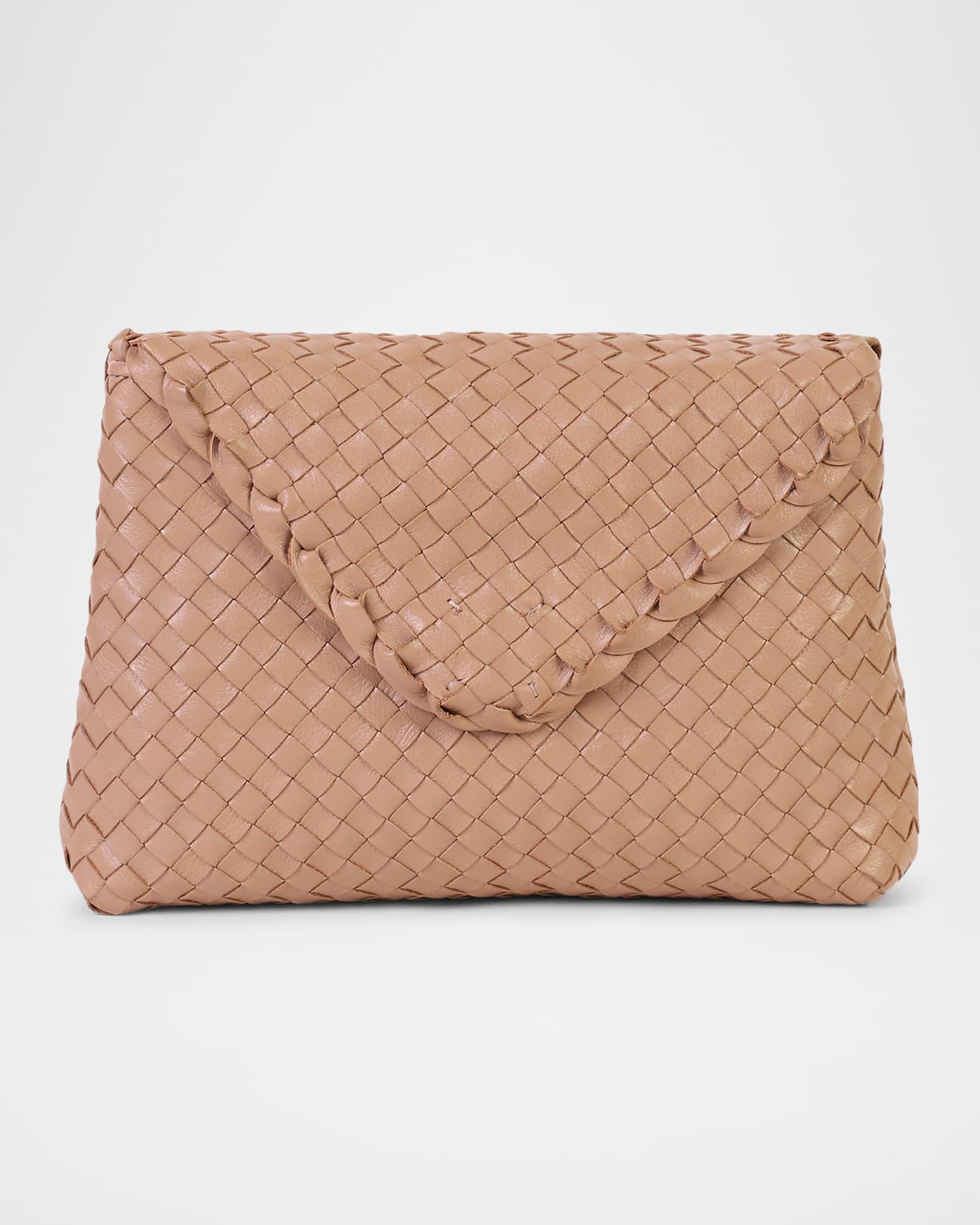 Jamie Envelope Woven Leather Clutch Bag Product Image