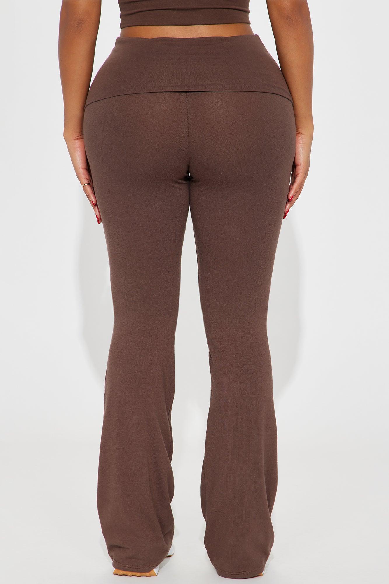 Tall Adriana Foldover Flare Pant - Chocolate Product Image