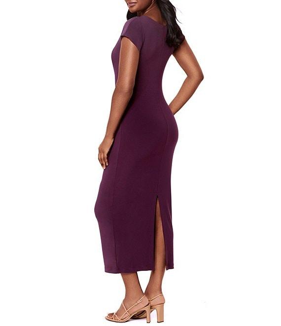 Miraclesuit Isla Solid Scoop Neck Cap Sleeve Shaping Midi Dress Product Image