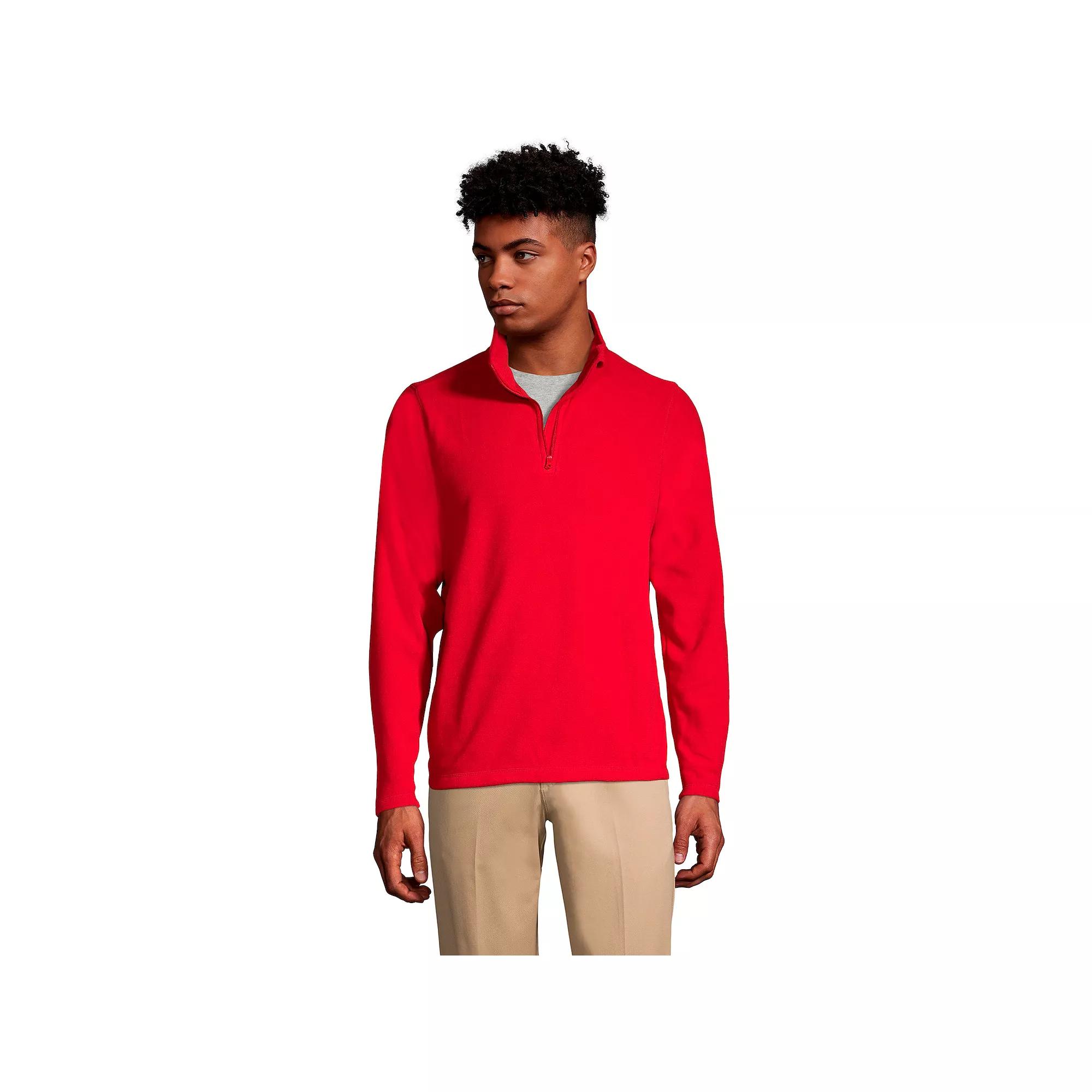 Men's Lands' End Lightweight Fleece Quarter Zip Pullover,  Product Image